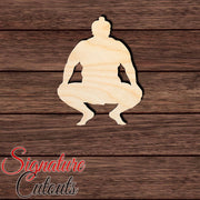 Sumo Wrestler 001 Shape Cutout in Wood, Acrylic or Acrylic Mirror - Signature Cutouts