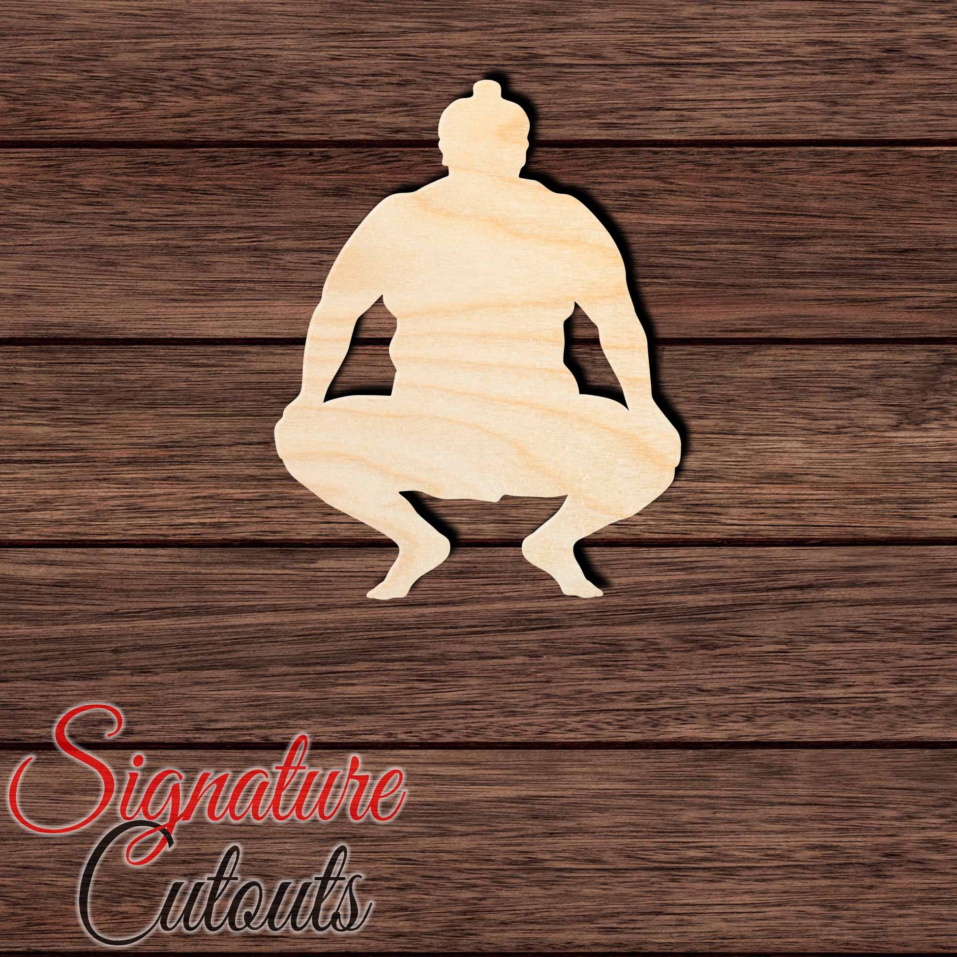 Sumo Wrestler 001 Shape Cutout in Wood, Acrylic or Acrylic Mirror - Signature Cutouts