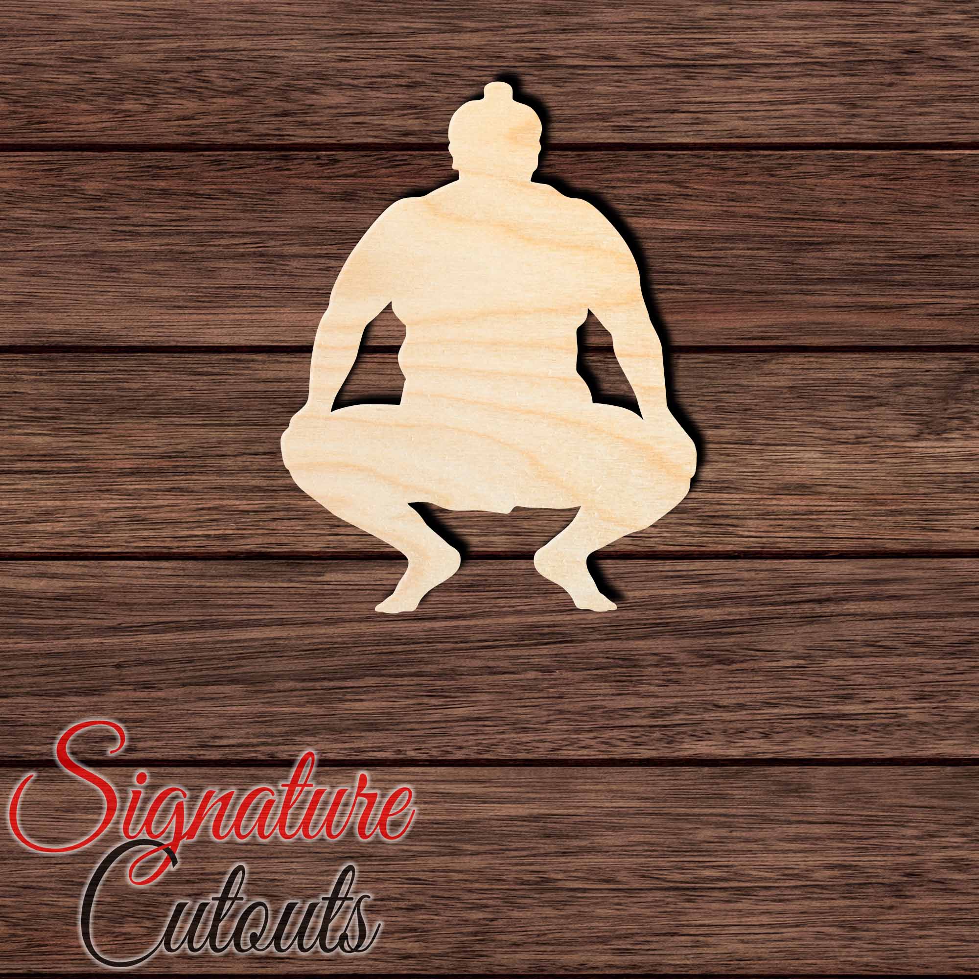 Sumo Wrestler 001 Shape Cutout in Wood, Acrylic or Acrylic Mirror - Signature Cutouts