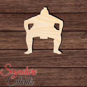 Sumo Wrestler 002 Shape Cutout in Wood, Acrylic or Acrylic Mirror - Signature Cutouts