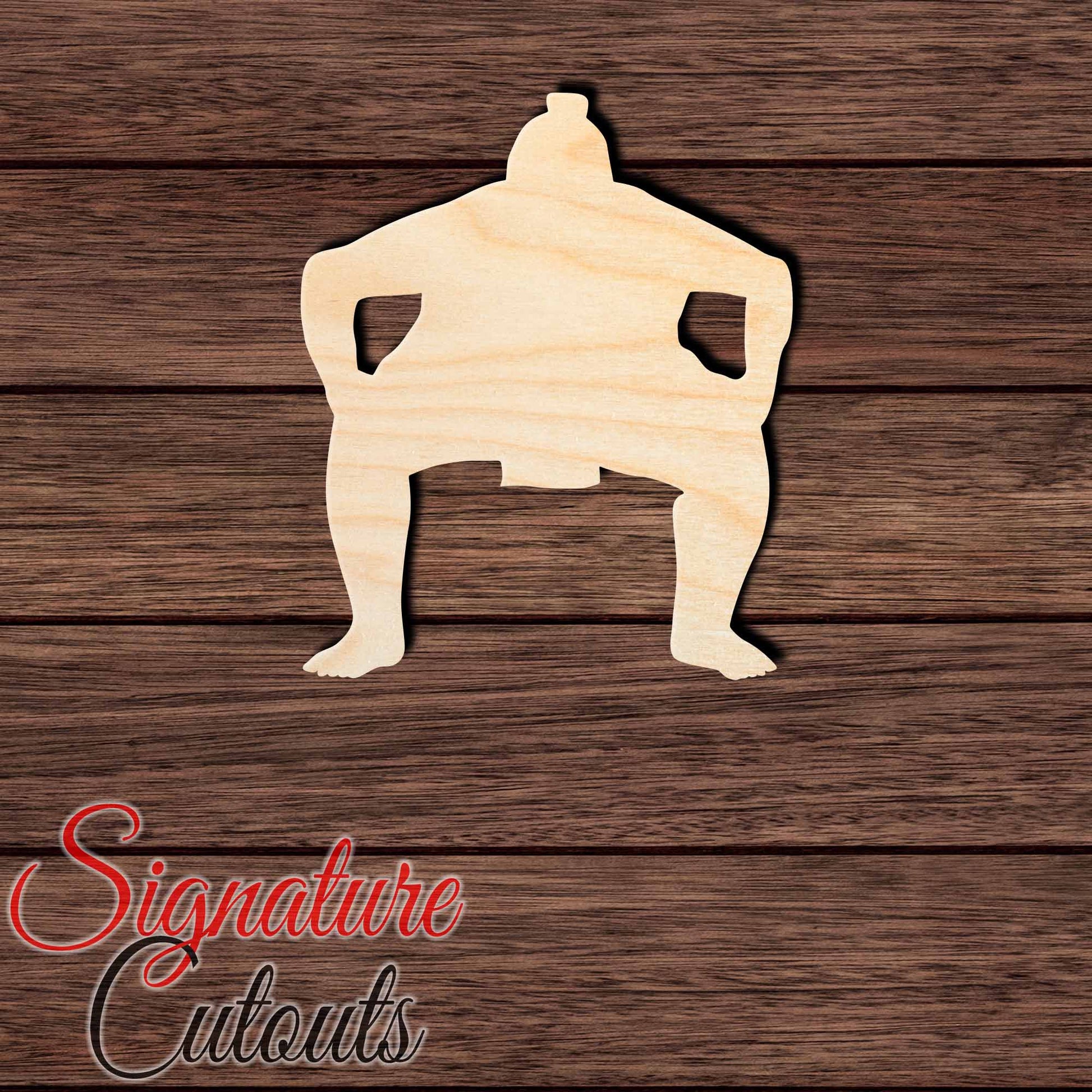 Sumo Wrestler 002 Shape Cutout in Wood, Acrylic or Acrylic Mirror - Signature Cutouts
