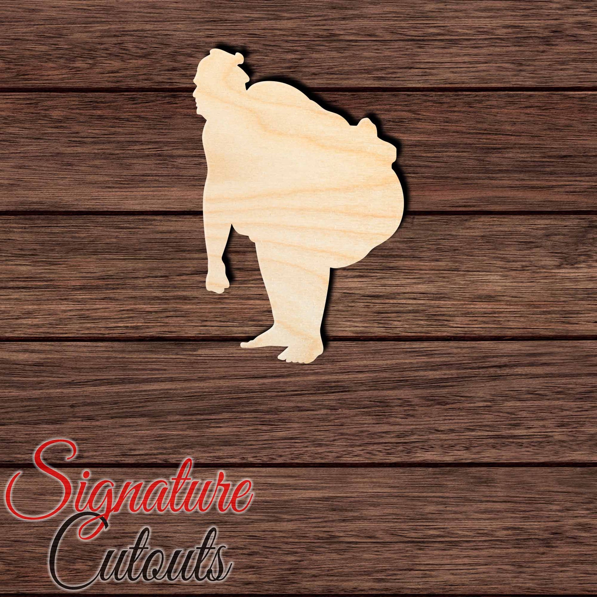 Sumo Wrestler 004 Shape Cutout in Wood, Acrylic or Acrylic Mirror - Signature Cutouts
