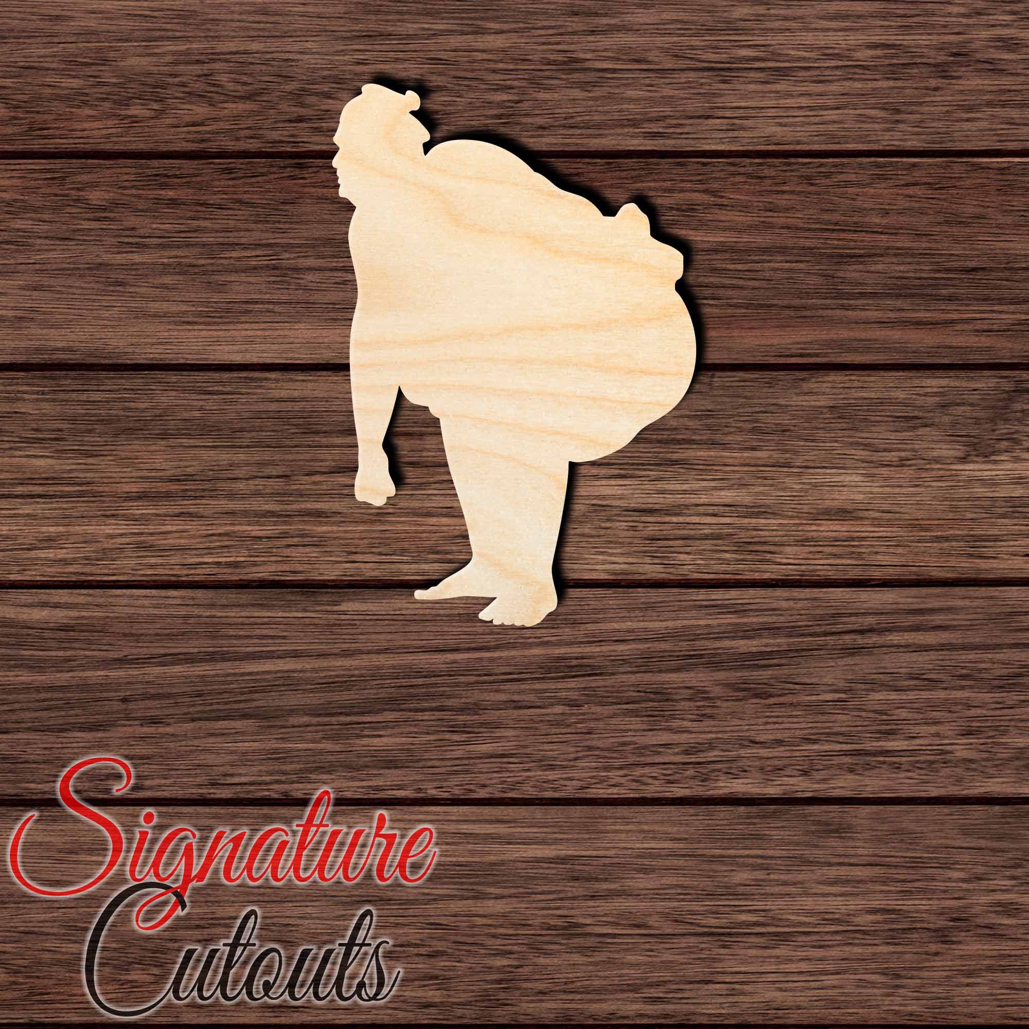 Sumo Wrestler 004 Shape Cutout in Wood, Acrylic or Acrylic Mirror - Signature Cutouts
