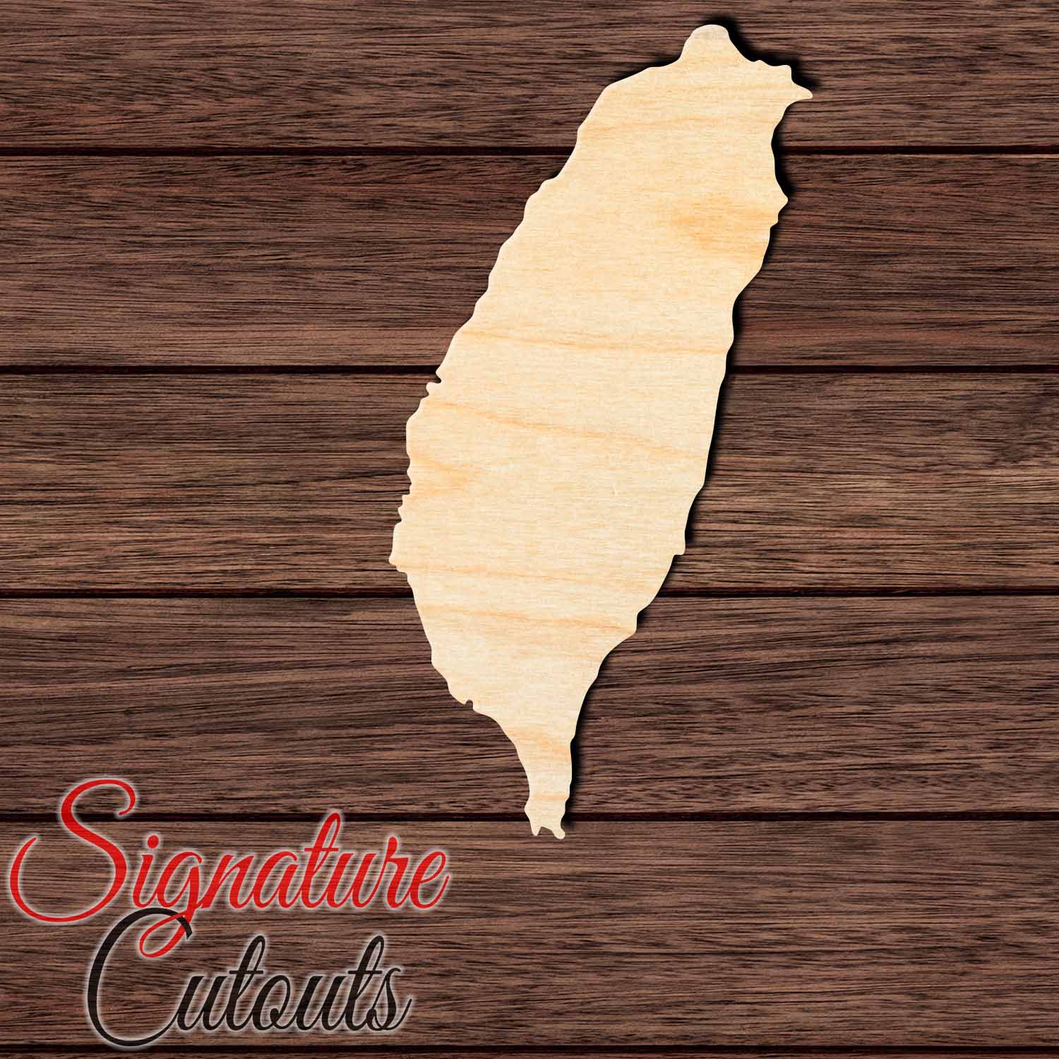 Taiwan Shape Cutout in Wood, Acrylic or Acrylic Mirror - Signature Cutouts