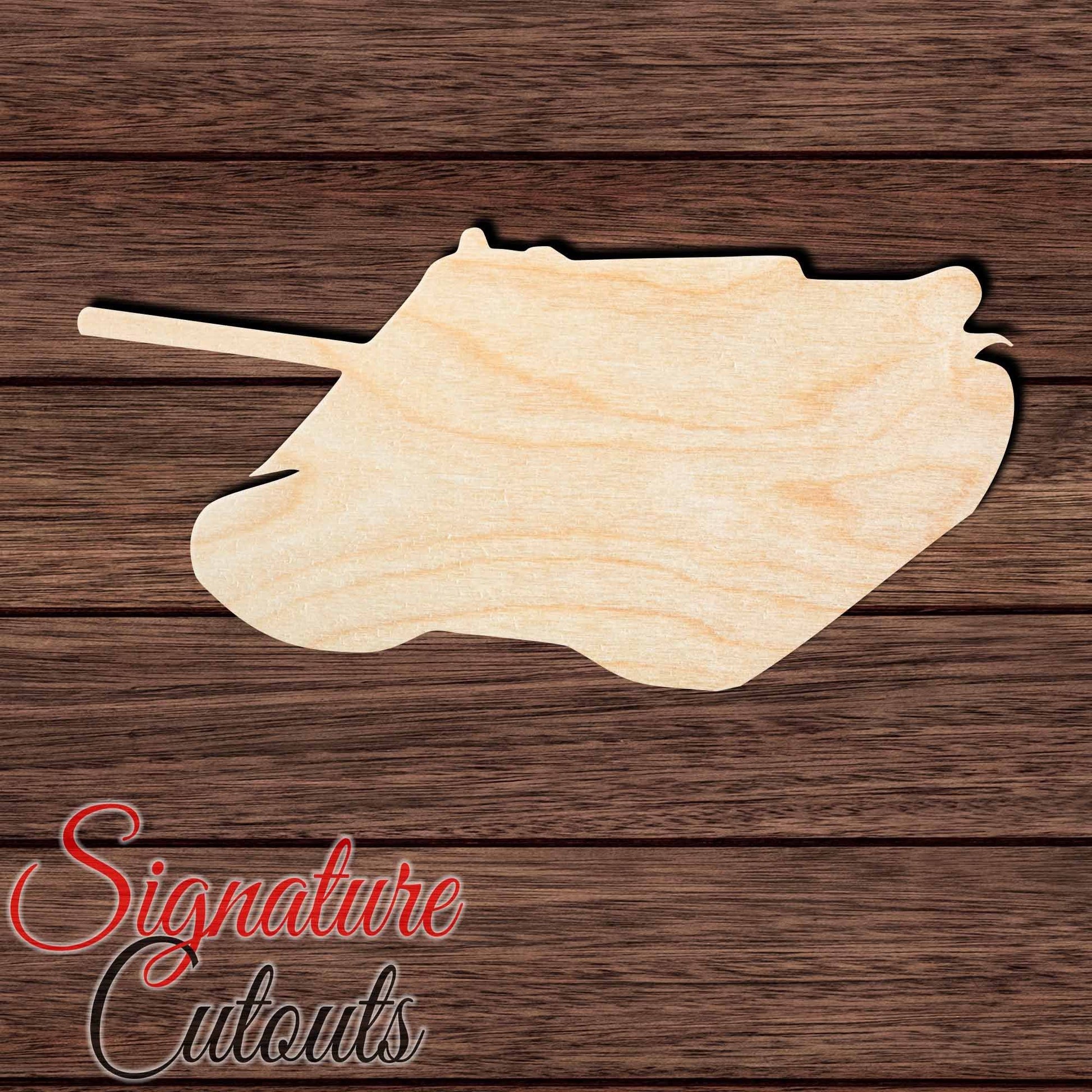 Tank 004 Shape Cutout in Wood, Acrylic or Acrylic Mirror - Signature Cutouts