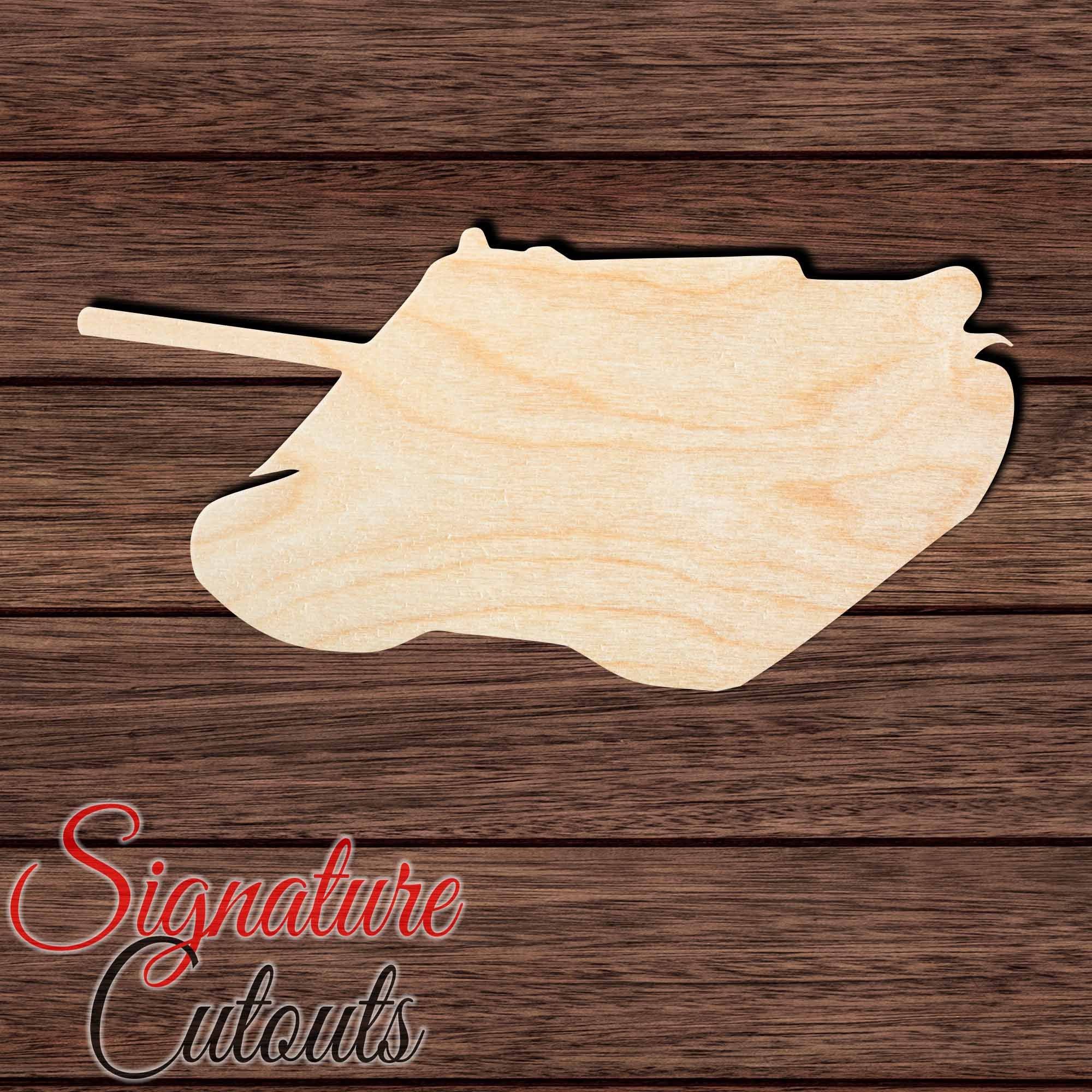 Tank 004 Shape Cutout in Wood, Acrylic or Acrylic Mirror - Signature Cutouts