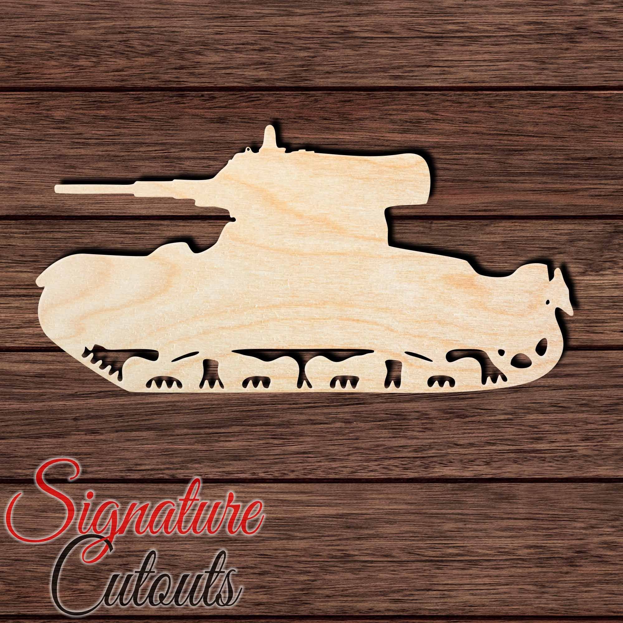 Tank 005 Shape Cutout in Wood, Acrylic or Acrylic Mirror - Signature Cutouts