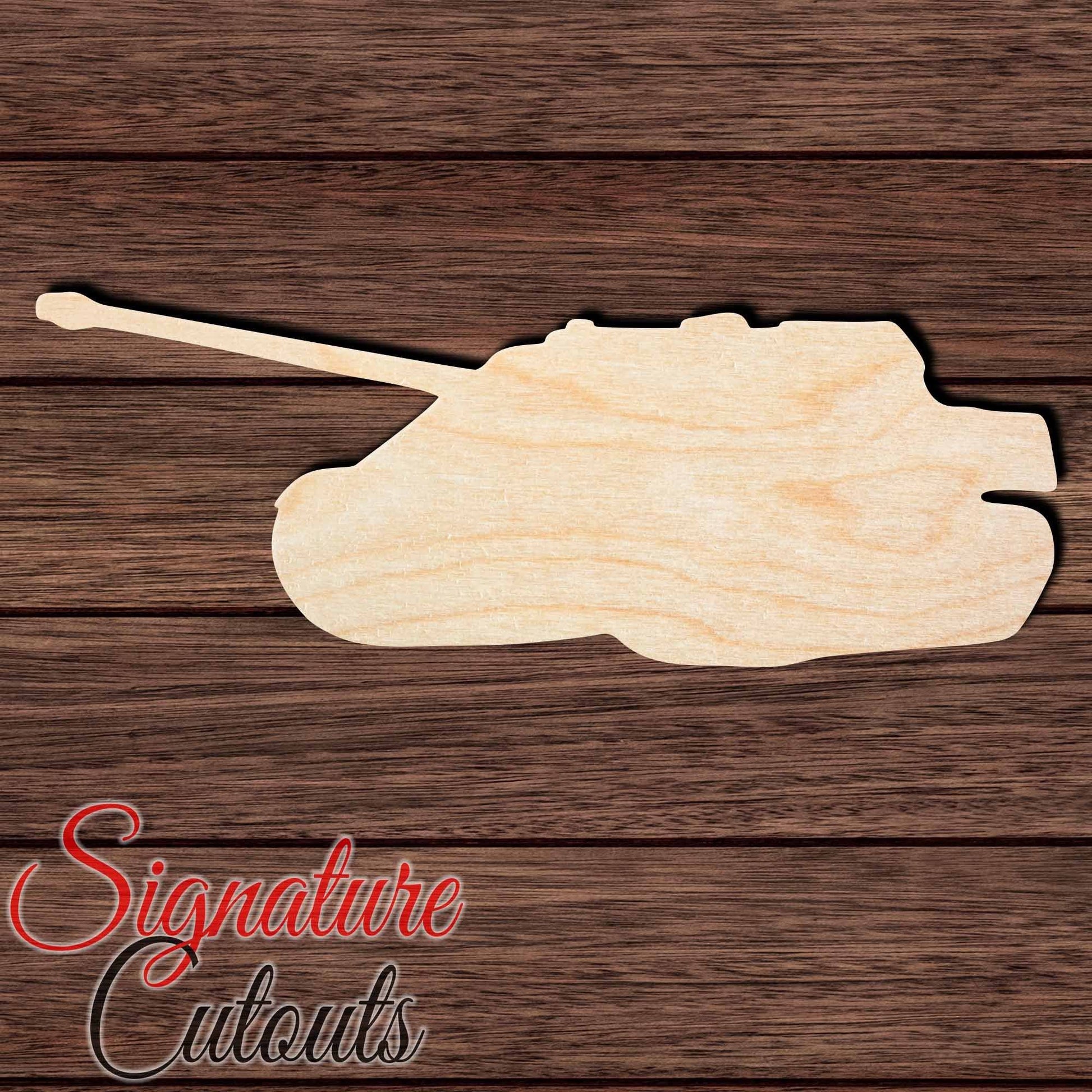 Tank 006 Shape Cutout in Wood, Acrylic or Acrylic Mirror - Signature Cutouts