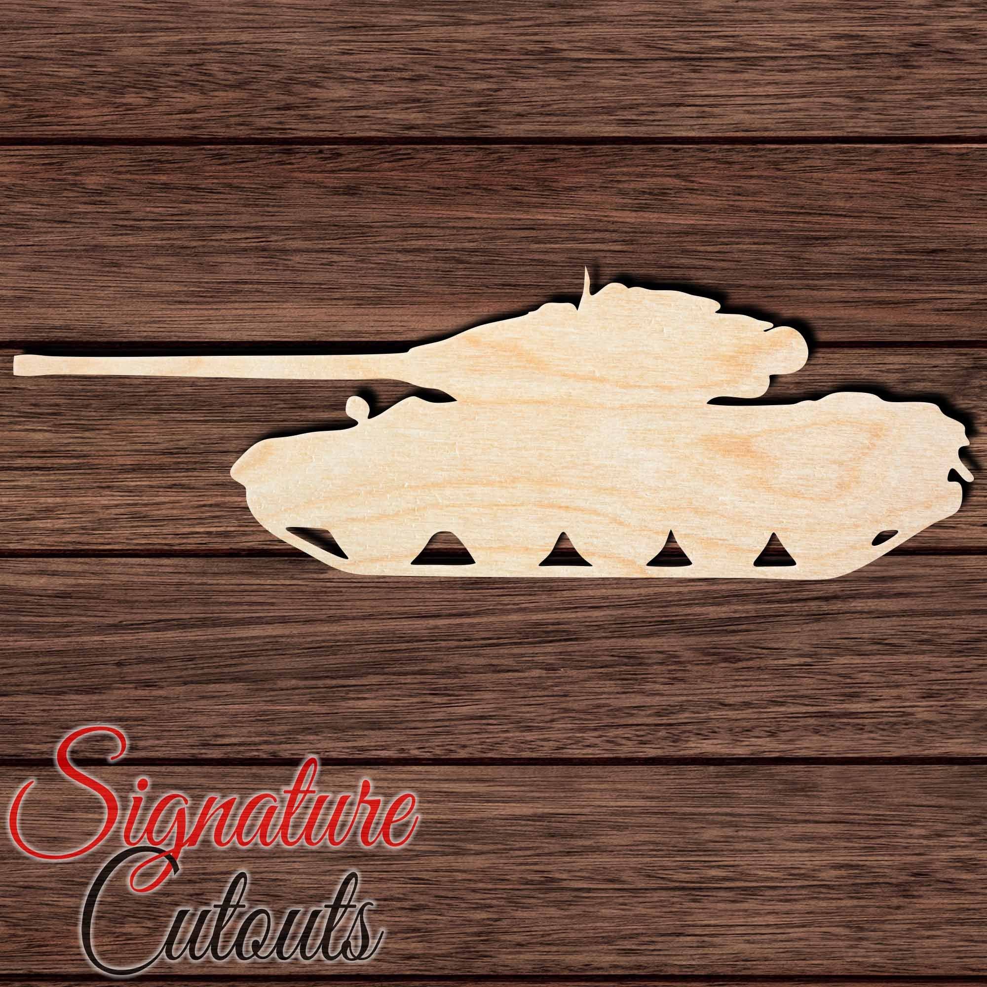 Tank 013 Shape Cutout in Wood, Acrylic or Acrylic Mirror - Signature Cutouts