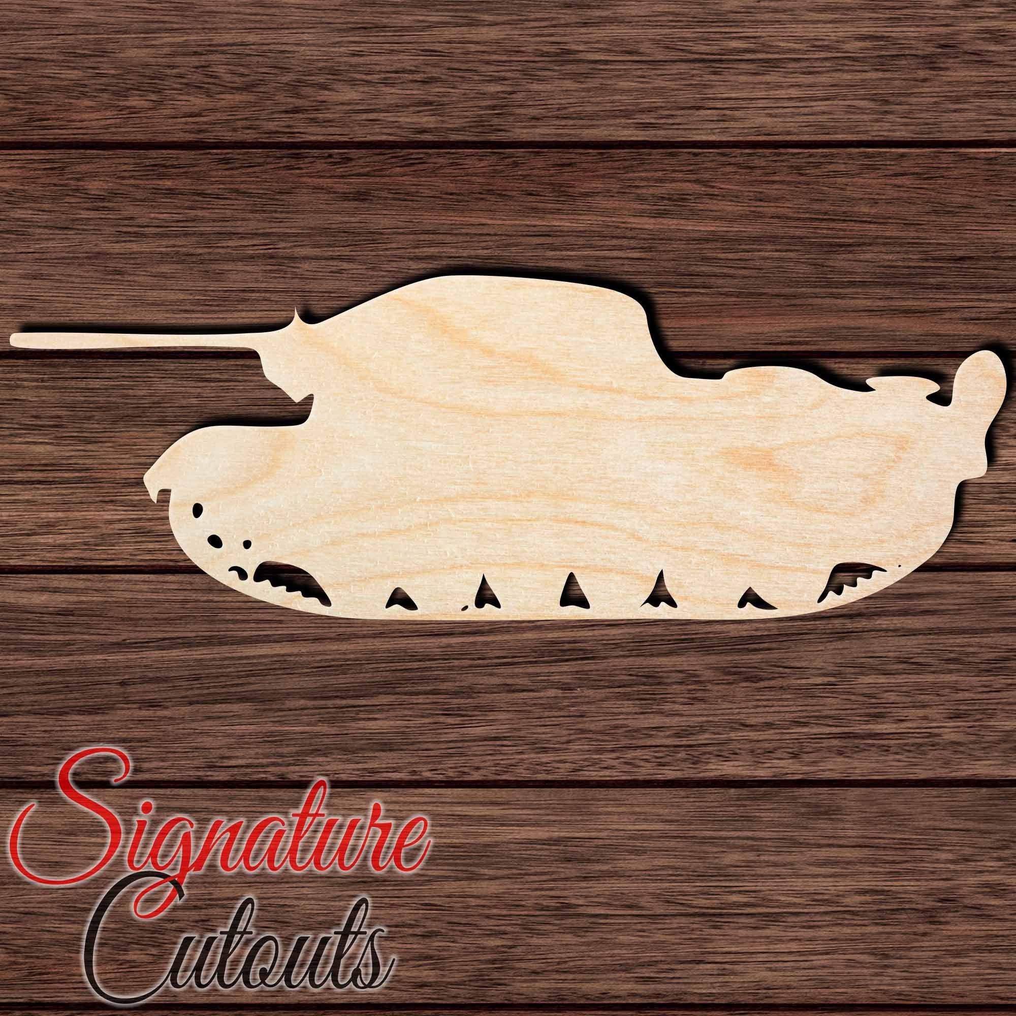 Tank 014 Shape Cutout in Wood, Acrylic or Acrylic Mirror - Signature Cutouts
