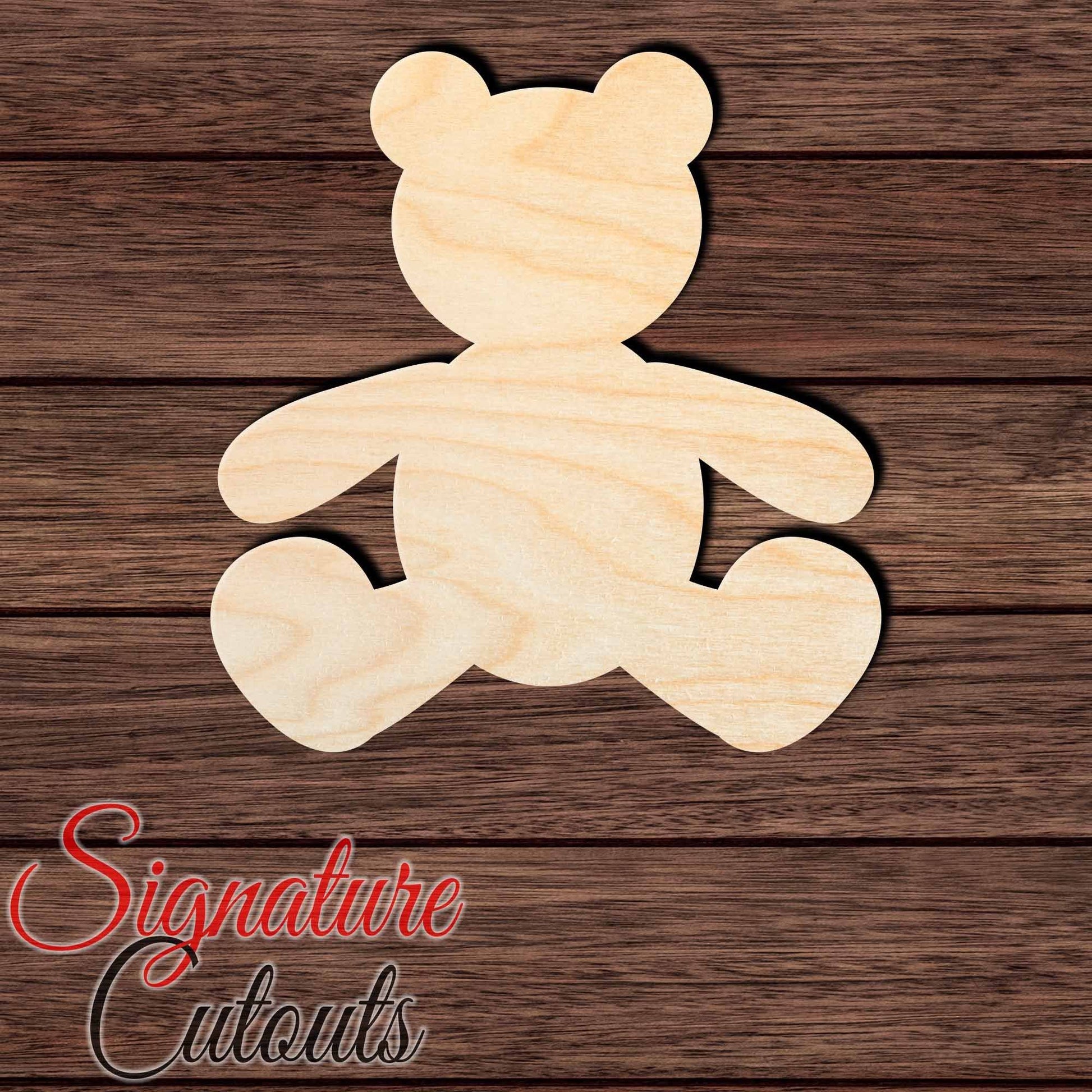 Teddy Bear 003 Shape Cutout in Wood, Acrylic or Acrylic Mirror - Signature Cutouts