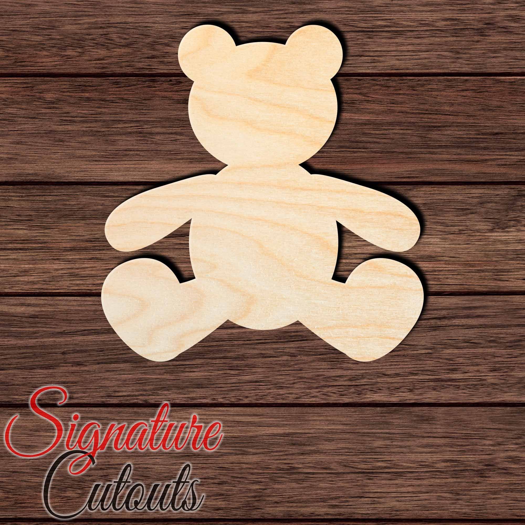 Teddy Bear 003 Shape Cutout in Wood, Acrylic or Acrylic Mirror - Signature Cutouts