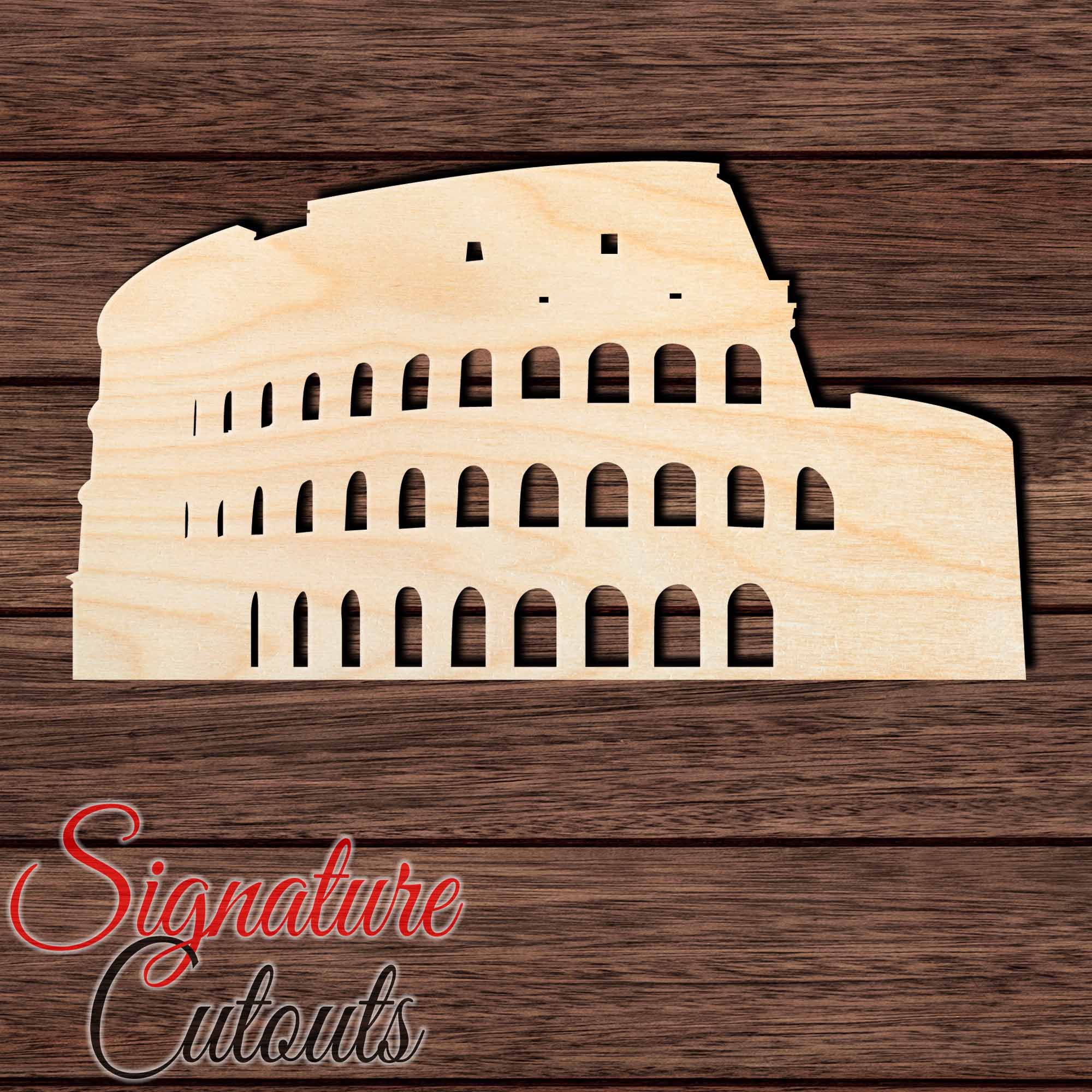 The Coliseum (Rome, Italy) Shape Cutout in Wood, Acrylic or Acrylic Mirror - Signature Cutouts