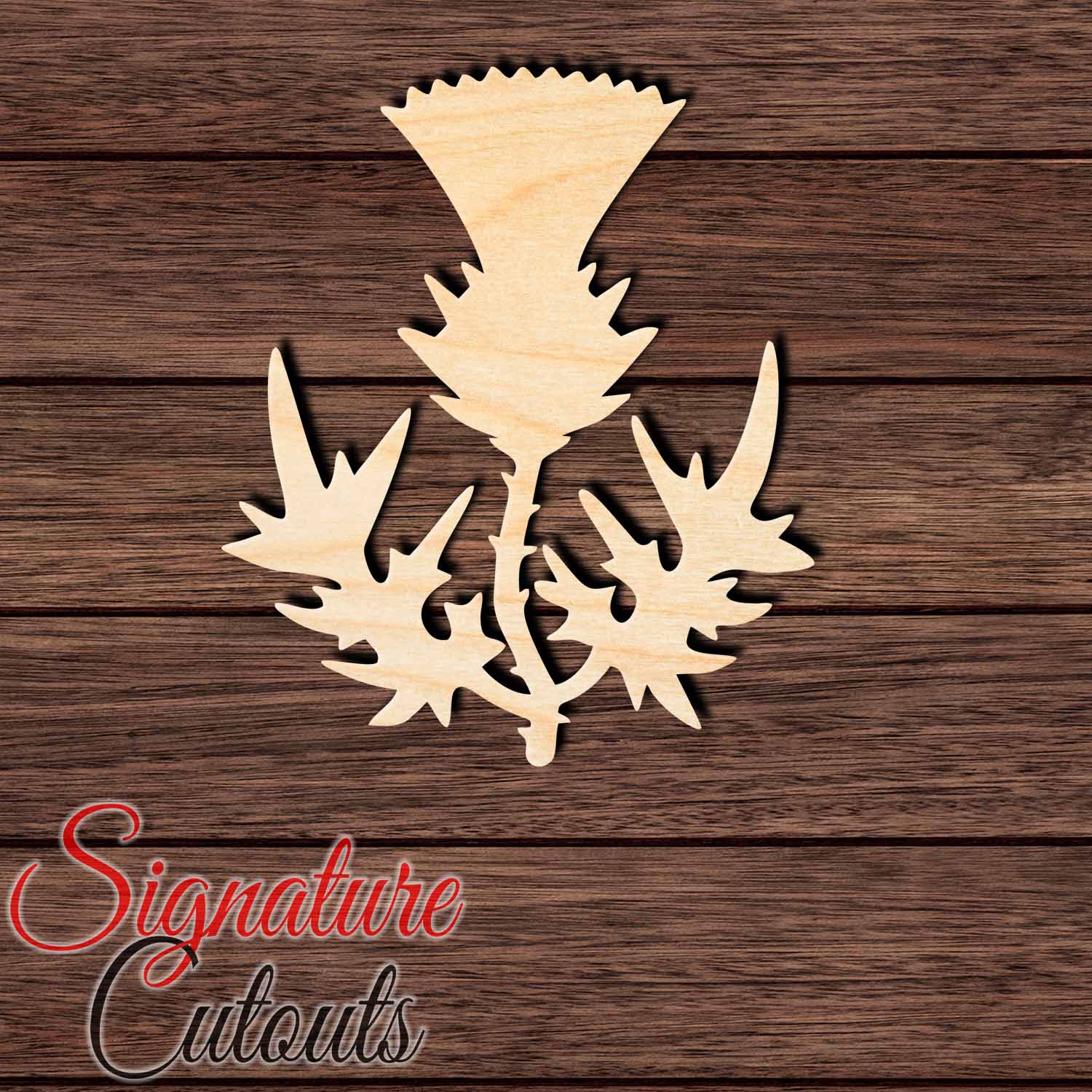 Thistle 001 Shape Cutout in Wood, Acrylic or Acrylic Mirror - Signature Cutouts