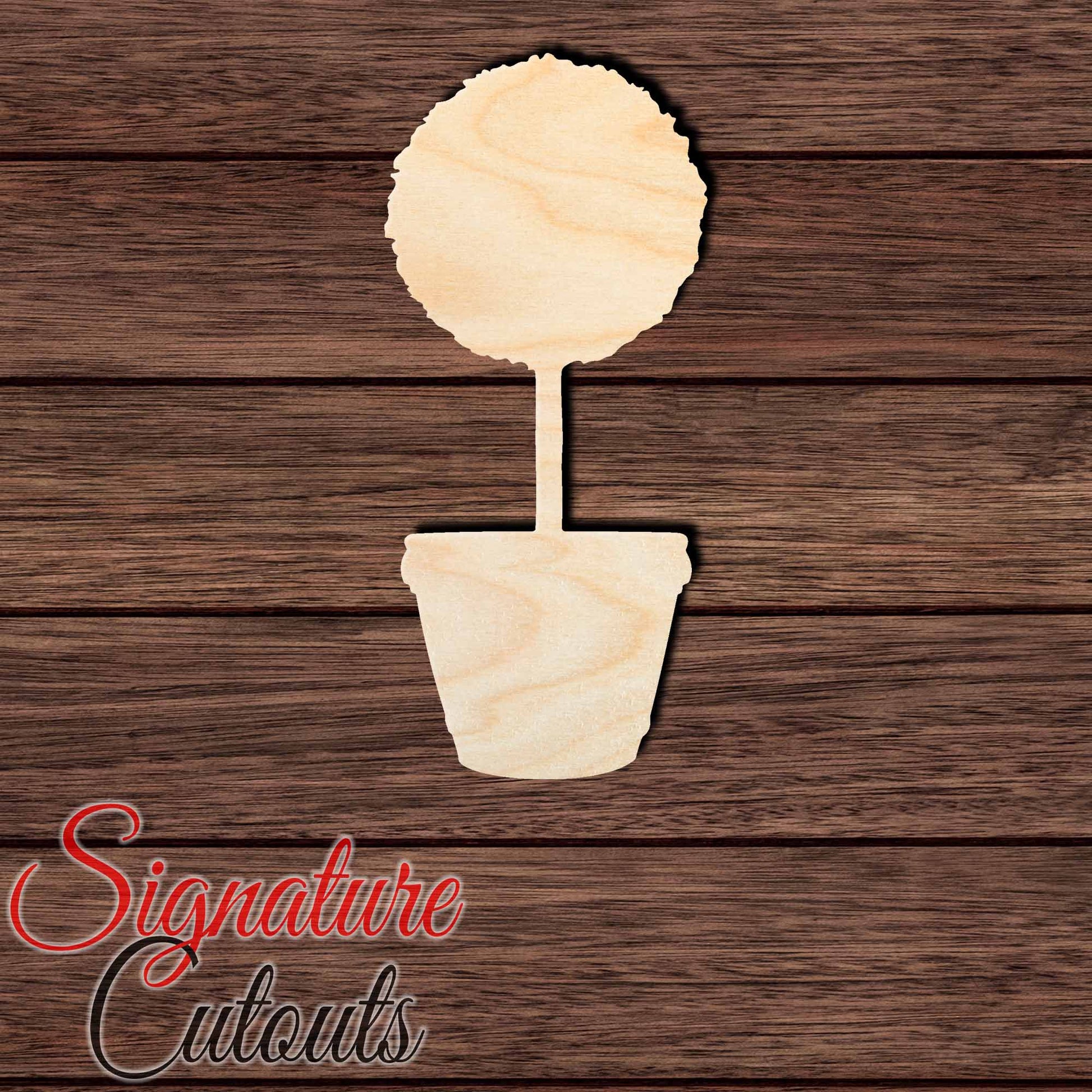 Topiary Potted Plant Shape Cutout in Wood, Acrylic or Acrylic Mirror Craft Shapes & Bases Signature Cutouts 