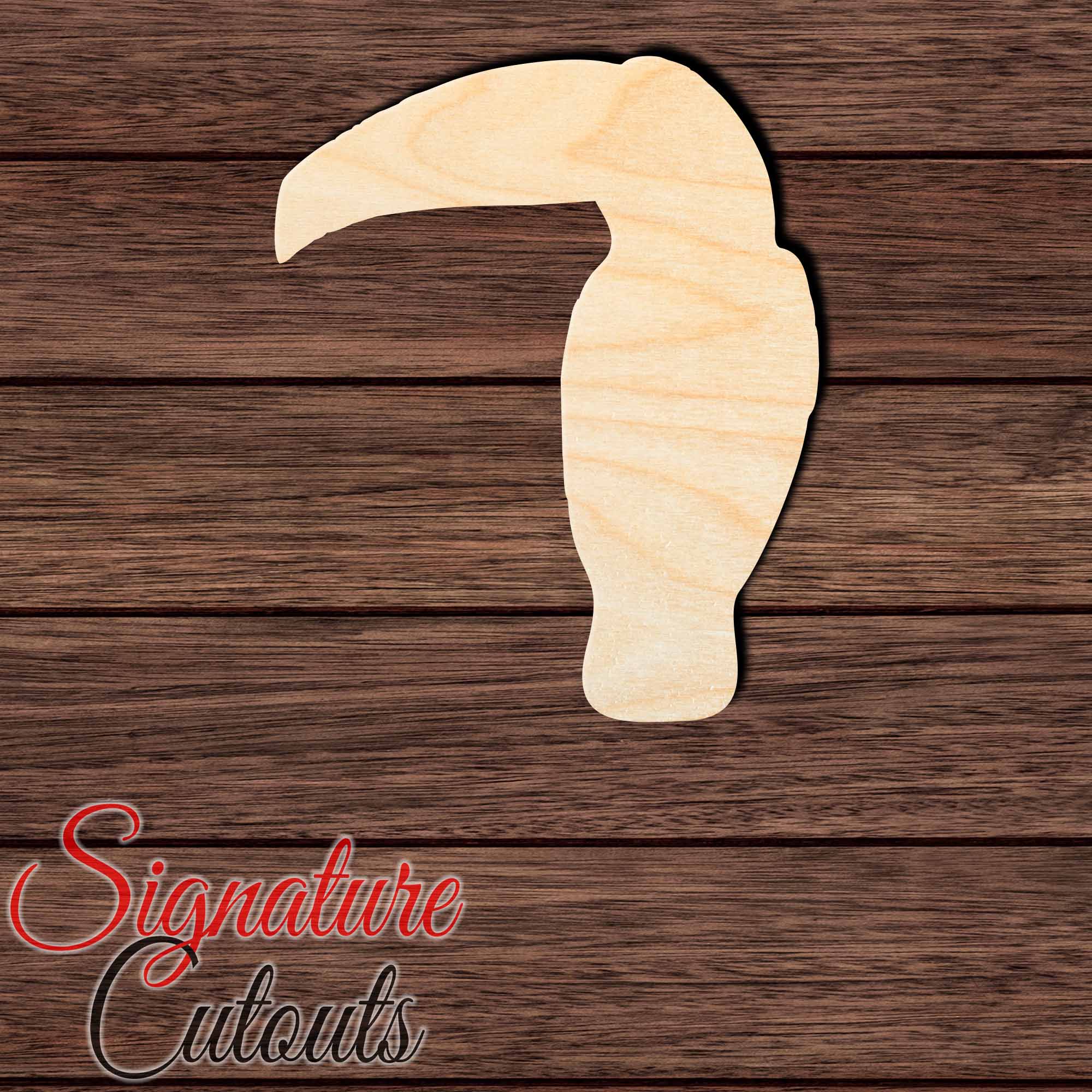 Toucan 001 Shape Cutout in Wood, Acrylic or Acrylic Mirror - Signature Cutouts