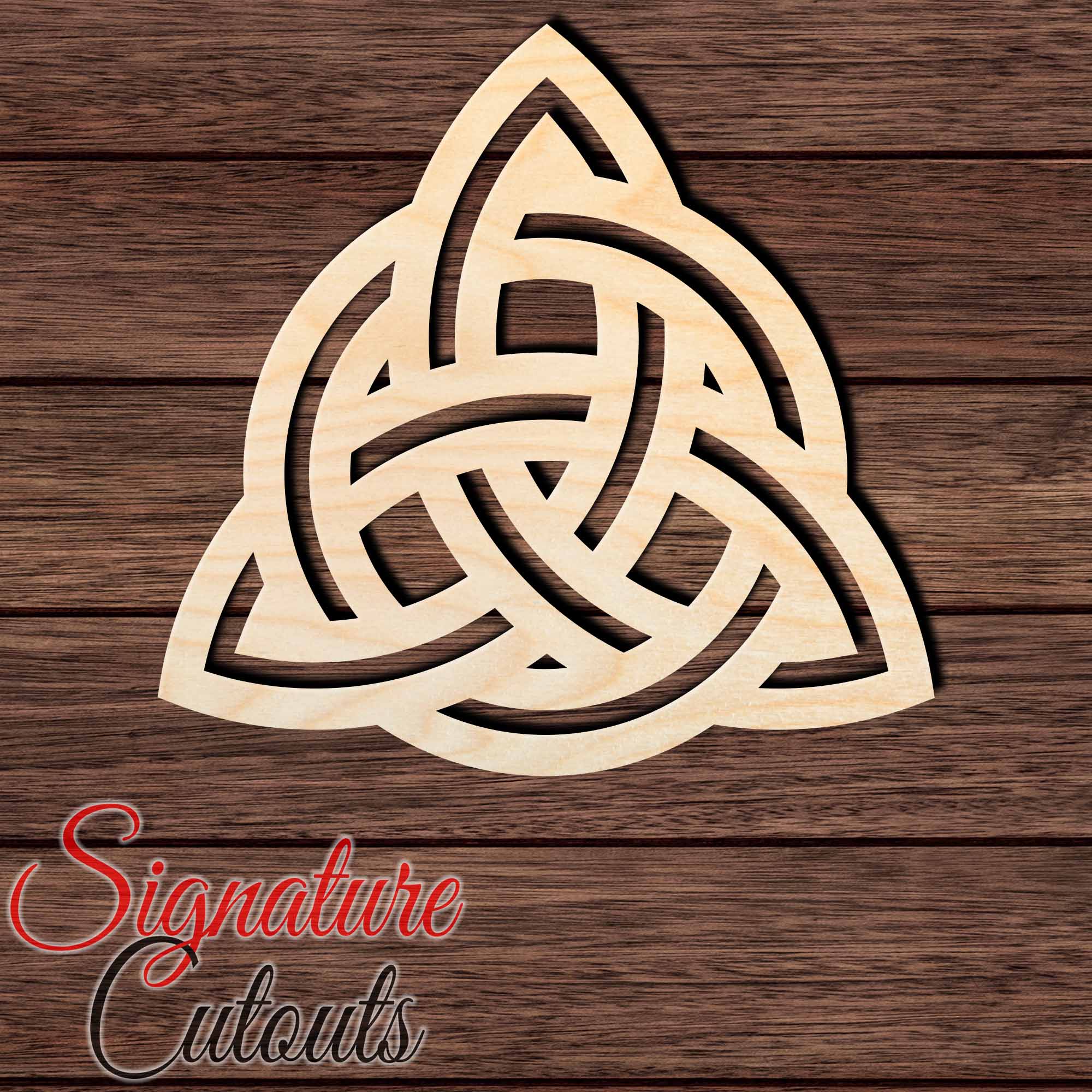 Triquetra Symbol 002 Shape Cutout in Wood, Acrylic or Acrylic Mirror - Signature Cutouts