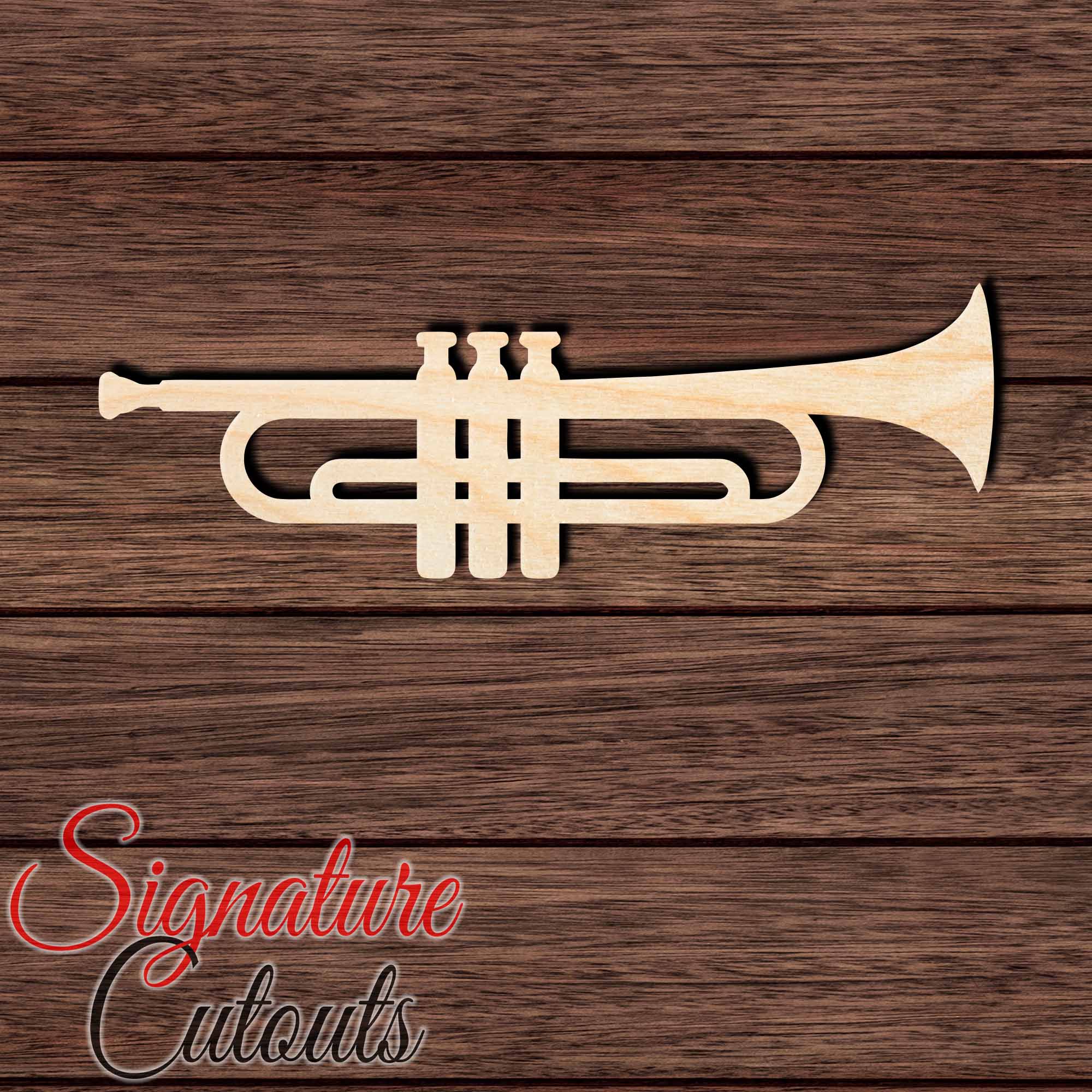 Trumpet 001 Shape Cutout in Wood, Acrylic or Acrylic Mirror - Signature Cutouts