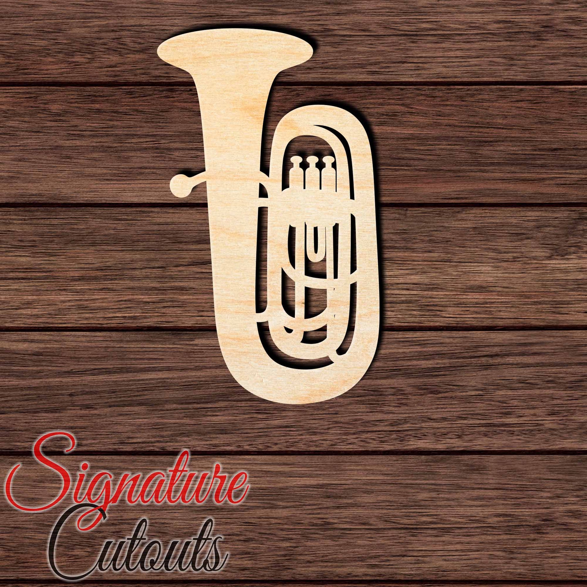 Tuba 001 Shape Cutout in Wood, Acrylic or Acrylic Mirror - Signature Cutouts