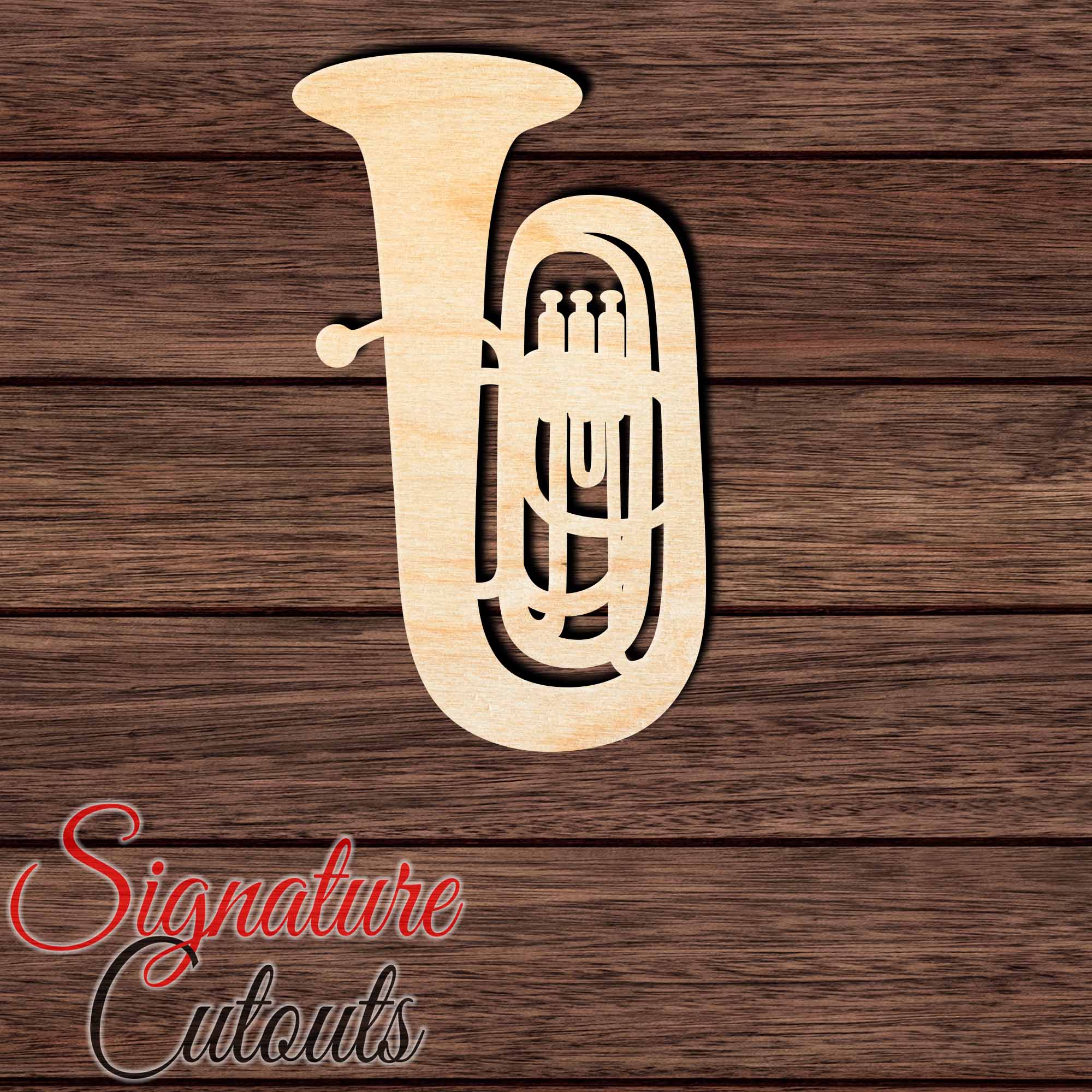 Tuba 001 Shape Cutout in Wood, Acrylic or Acrylic Mirror - Signature Cutouts