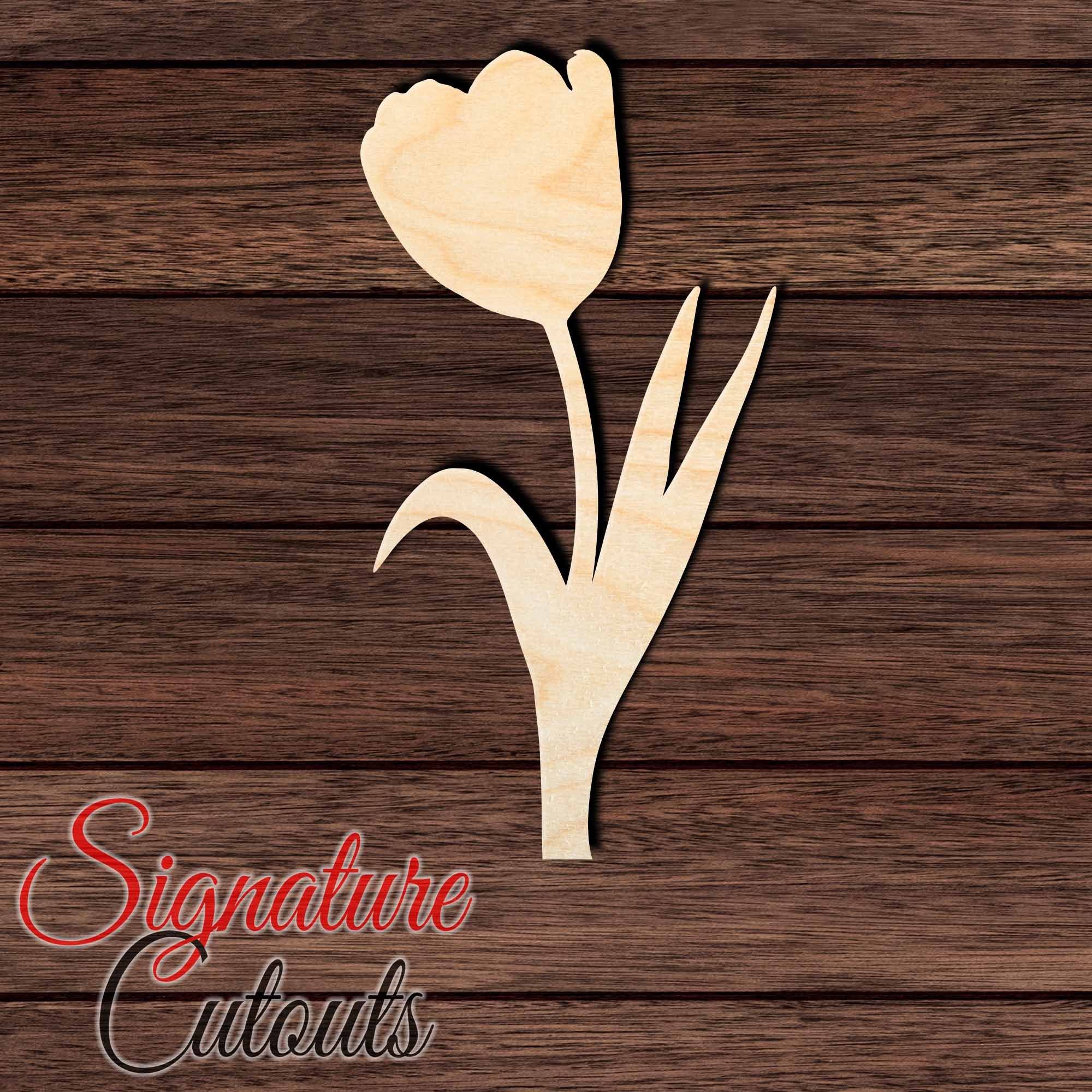 Tulip 001 Shape Cutout in Wood, Acrylic or Acrylic Mirror - Signature Cutouts