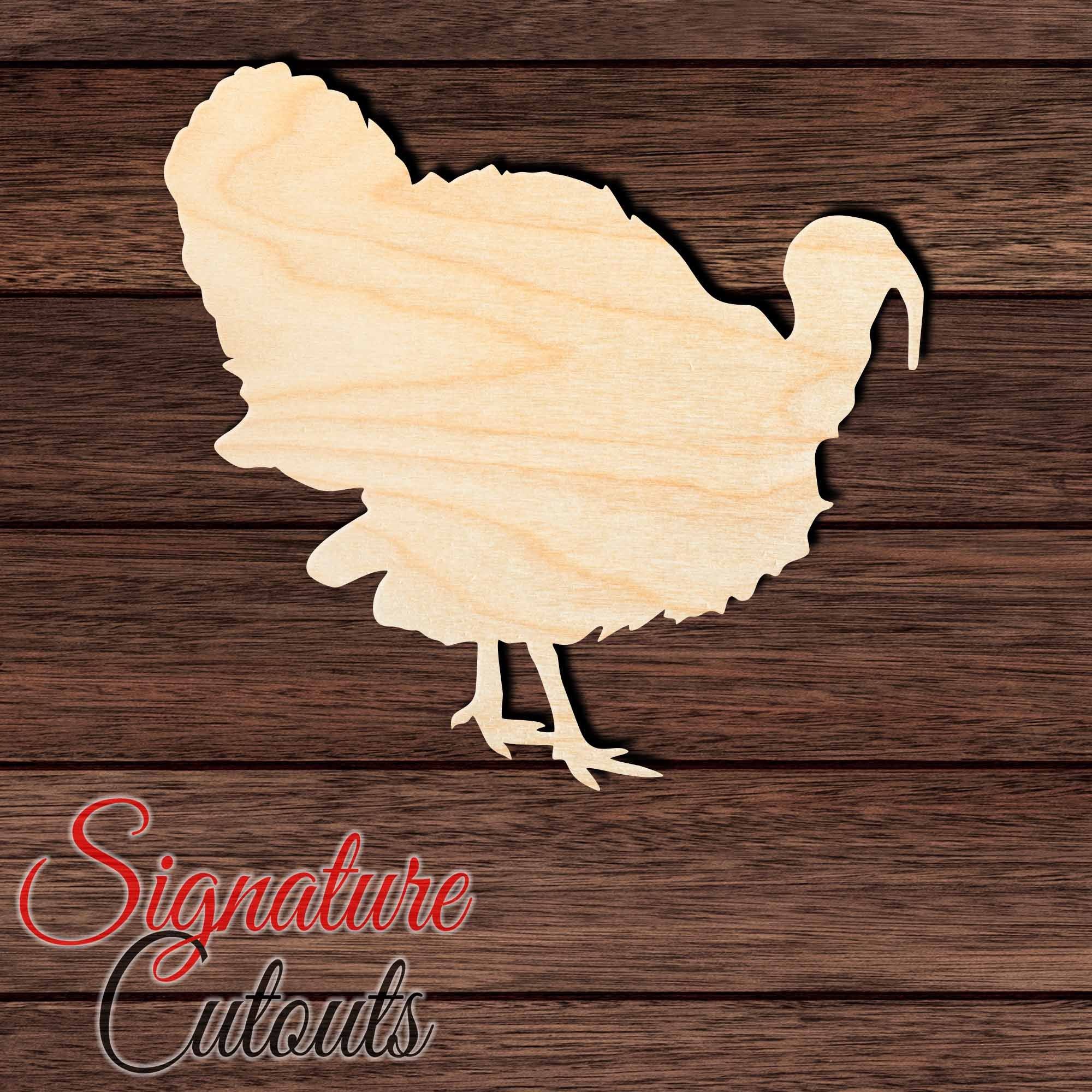 Turkey 001 Shape Cutout in Wood, Acrylic or Acrylic Mirror - Signature Cutouts