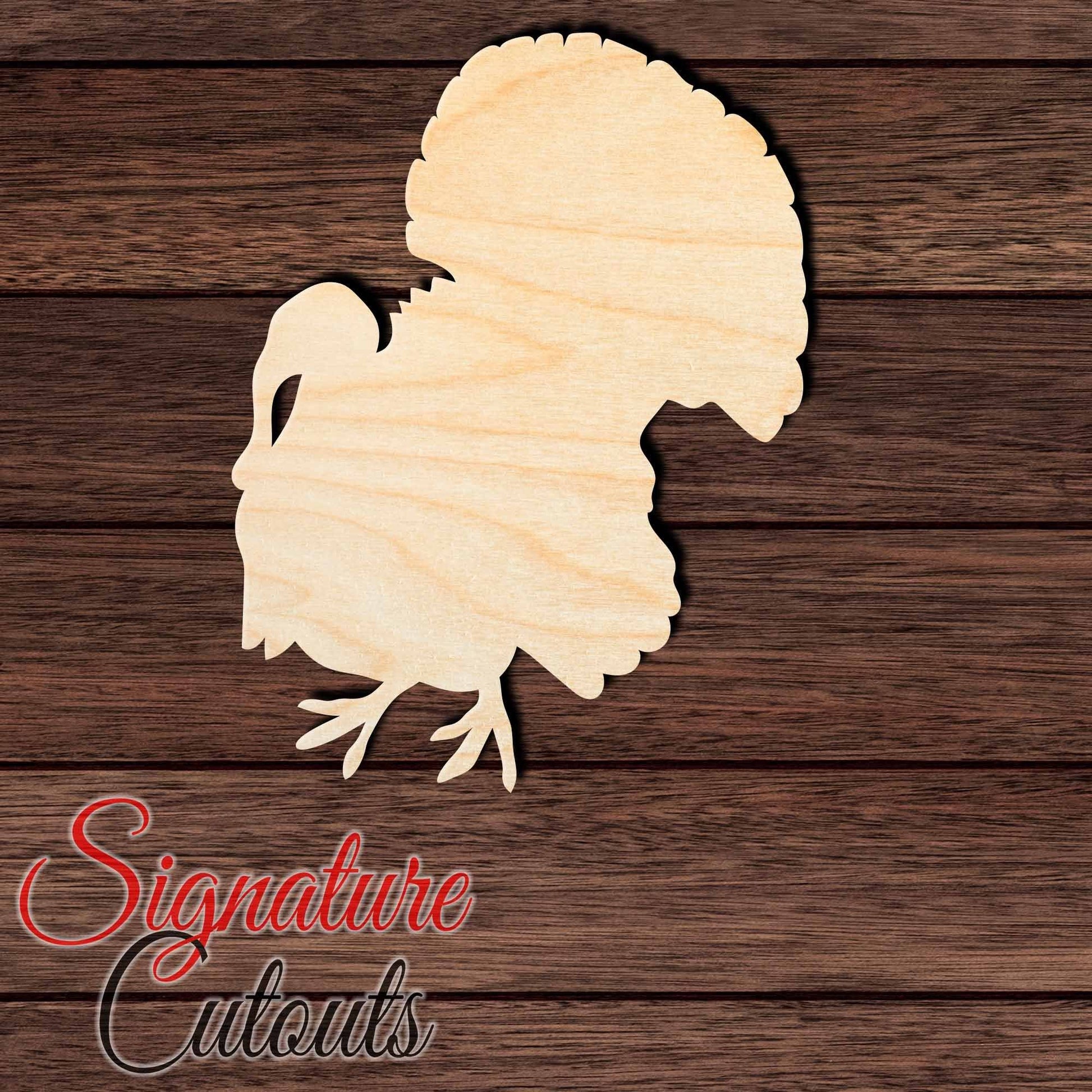 Turkey 004 Shape Cutout in Wood, Acrylic or Acrylic Mirror - Signature Cutouts