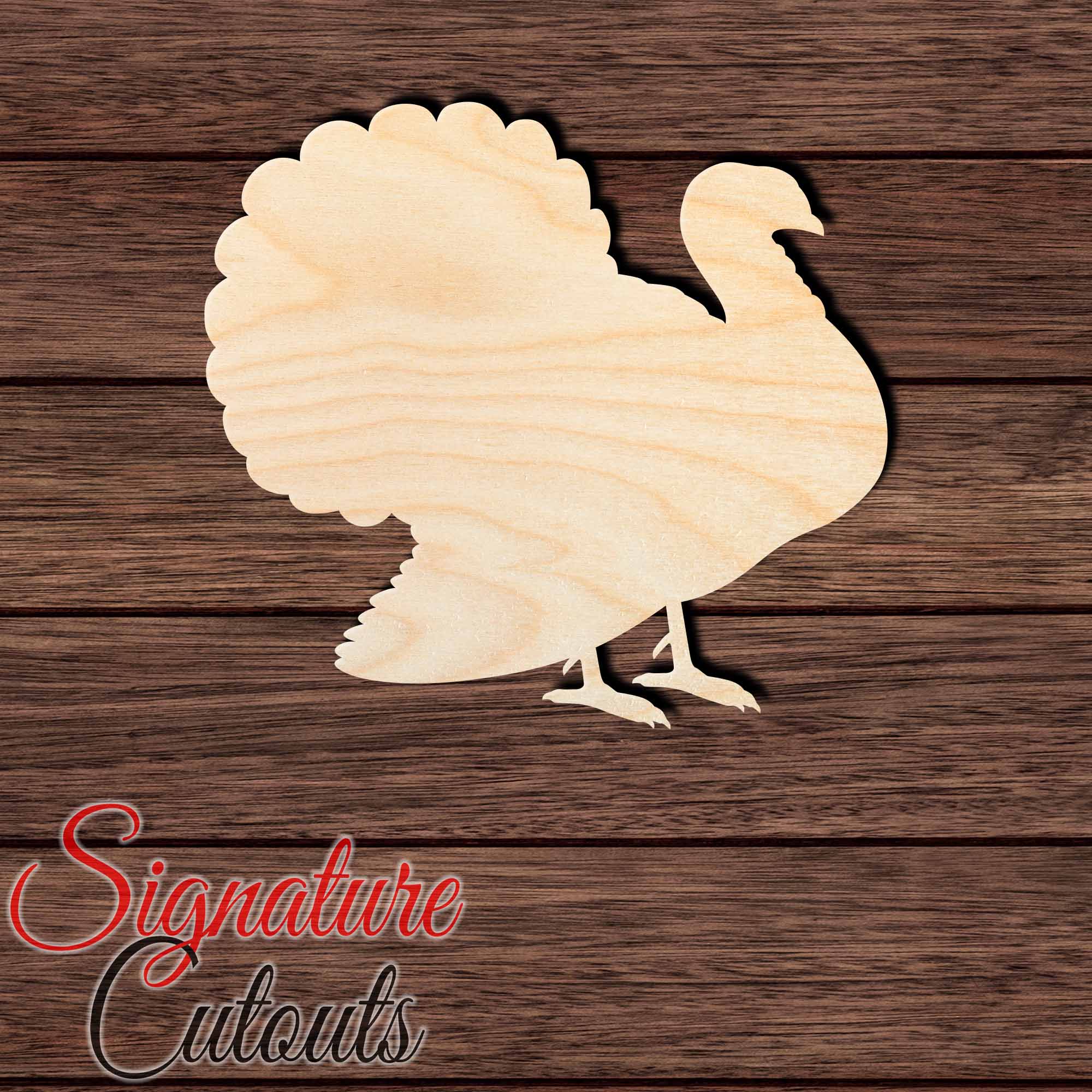 Turkey 005 Shape Cutout in Wood, Acrylic or Acrylic Mirror - Signature Cutouts