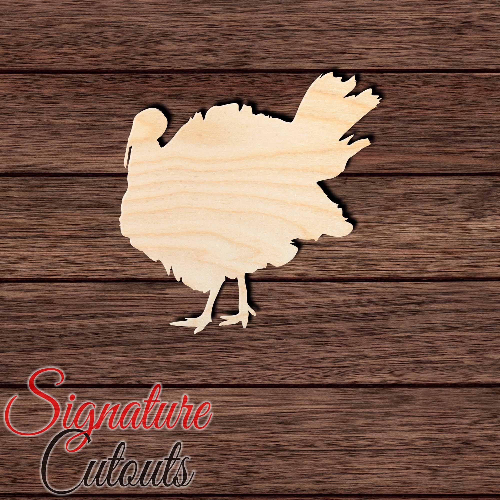 Turkey 008 Shape Cutout in Wood, Acrylic or Acrylic Mirror - Signature Cutouts