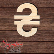 Ukrainian Currency Symbol Shape Cutout in Wood, Acrylic or Acrylic Mirror - Signature Cutouts