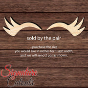 Unicorn Eyelashes 001 Shape Cutout in Wood, Acrylic or Acrylic Mirror - Signature Cutouts