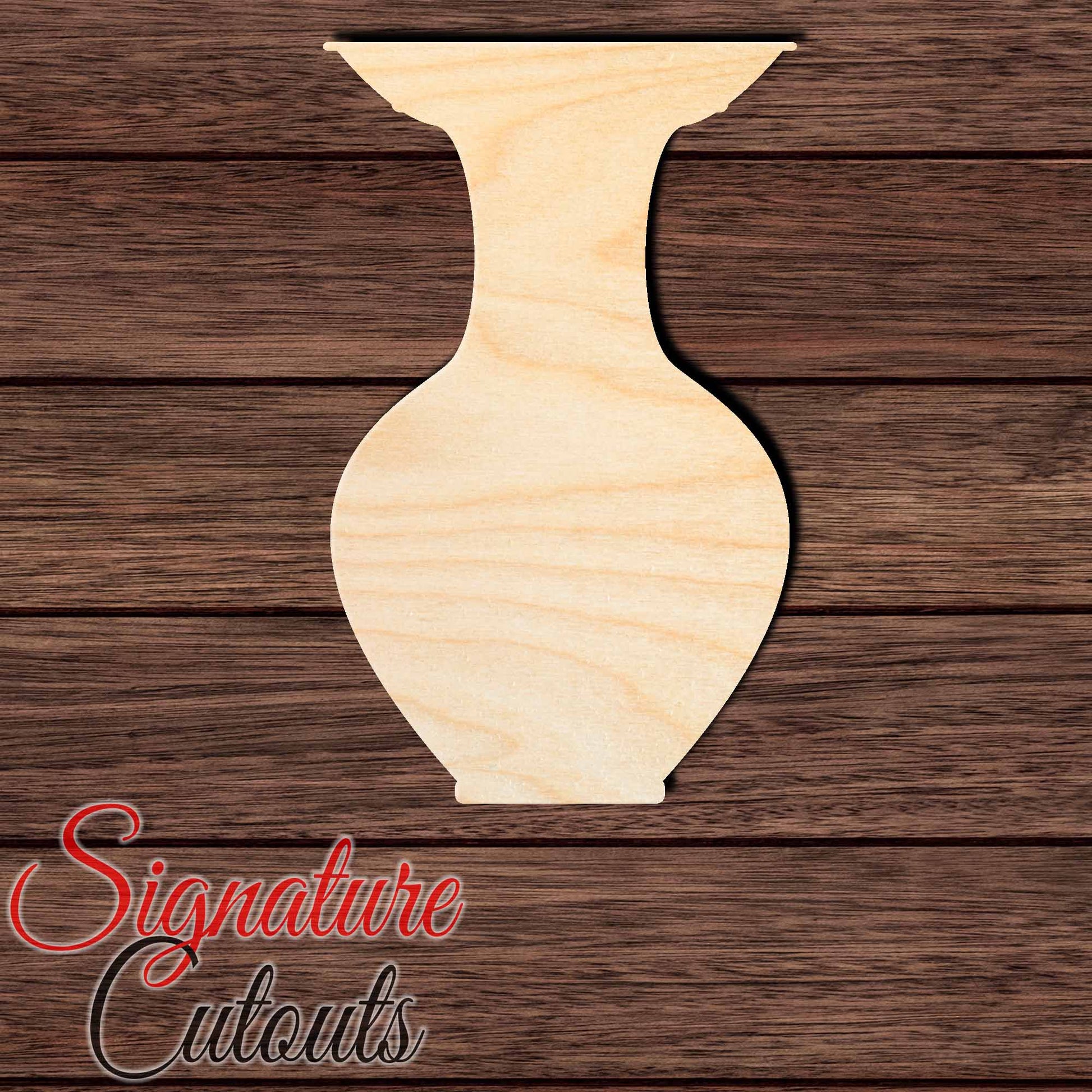 Vase 009 Shape Cutout in Wood, Acrylic or Acrylic Mirror - Signature Cutouts