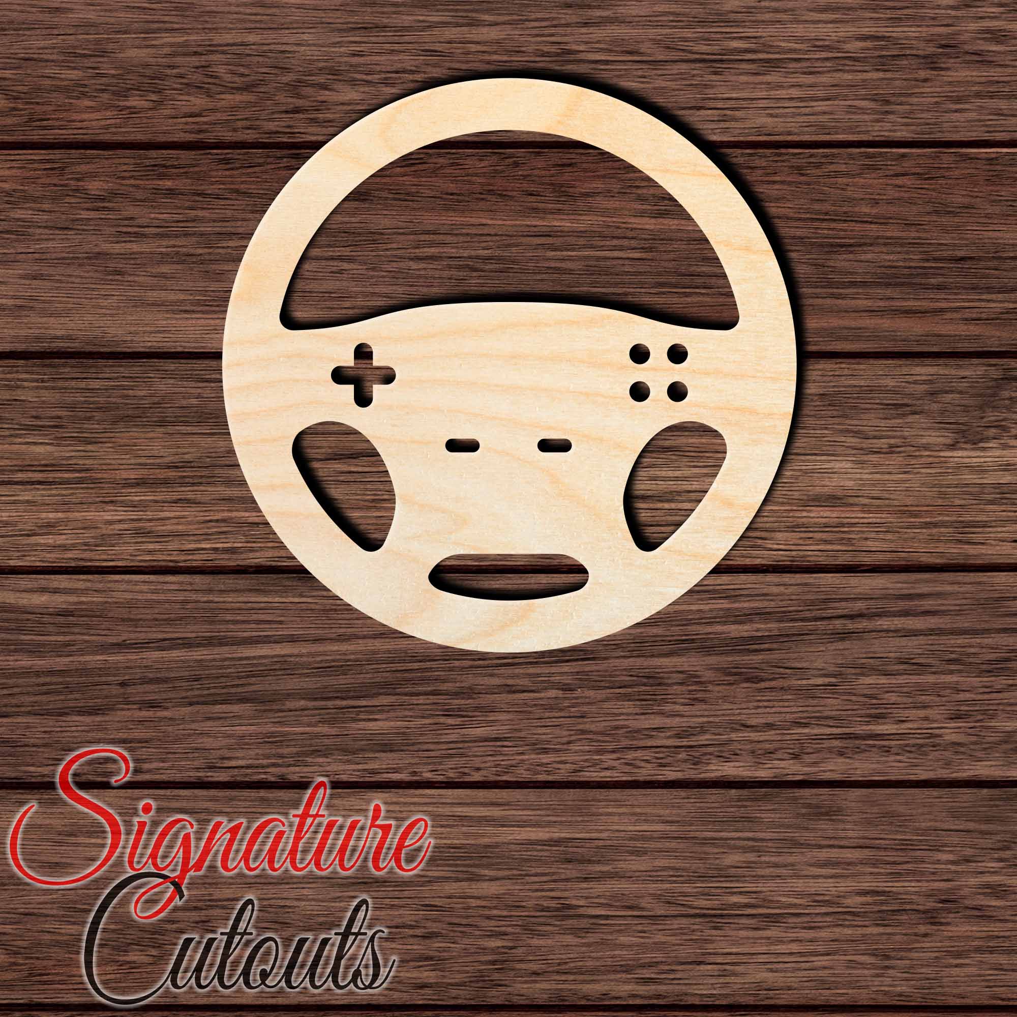 Video Game Steering Wheel 001 Shape Cutout in Wood, Acrylic or Acrylic Mirror Craft Shapes & Bases Signature Cutouts 