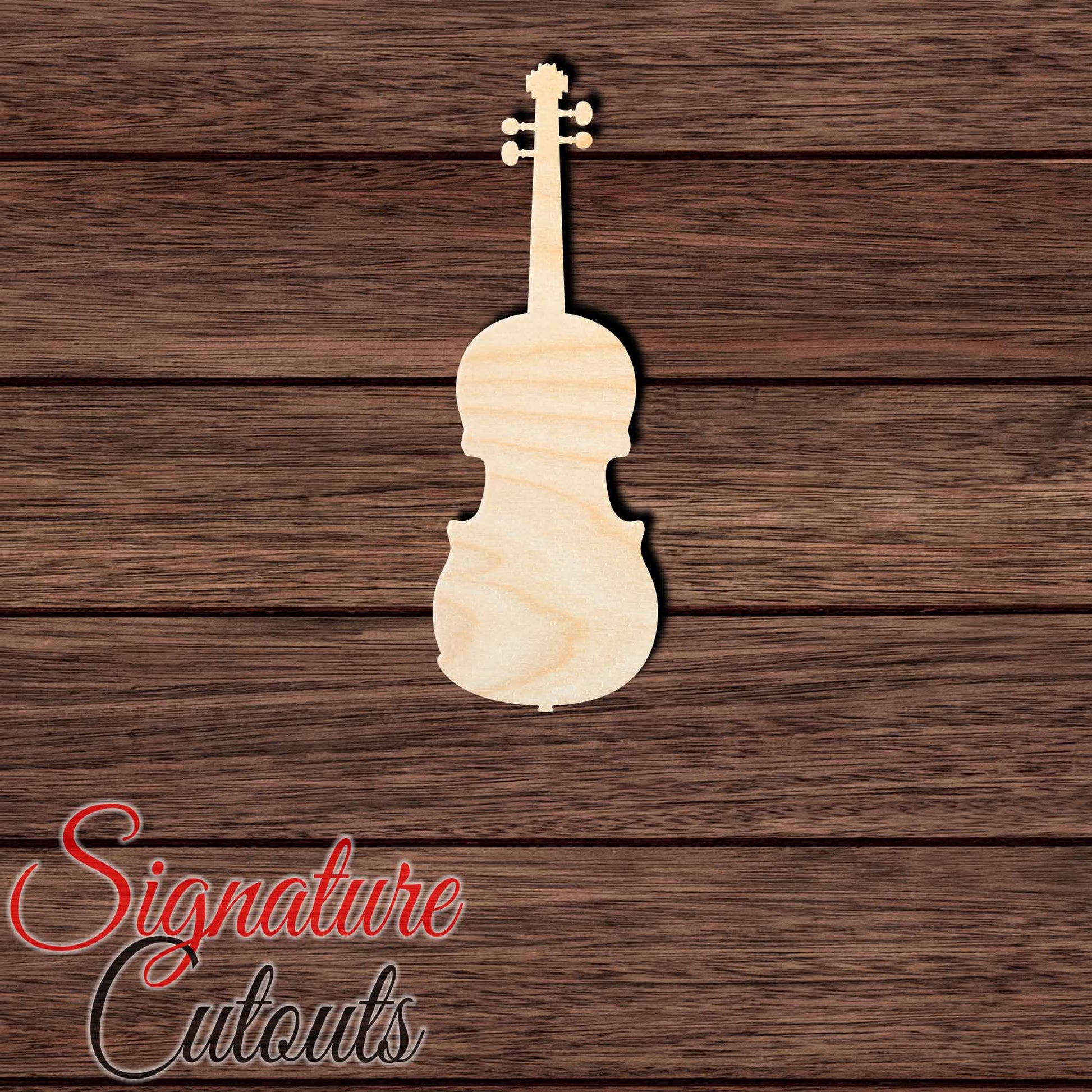 Violin 001 Shape Cutout in Wood, Acrylic or Acrylic Mirror - Signature Cutouts
