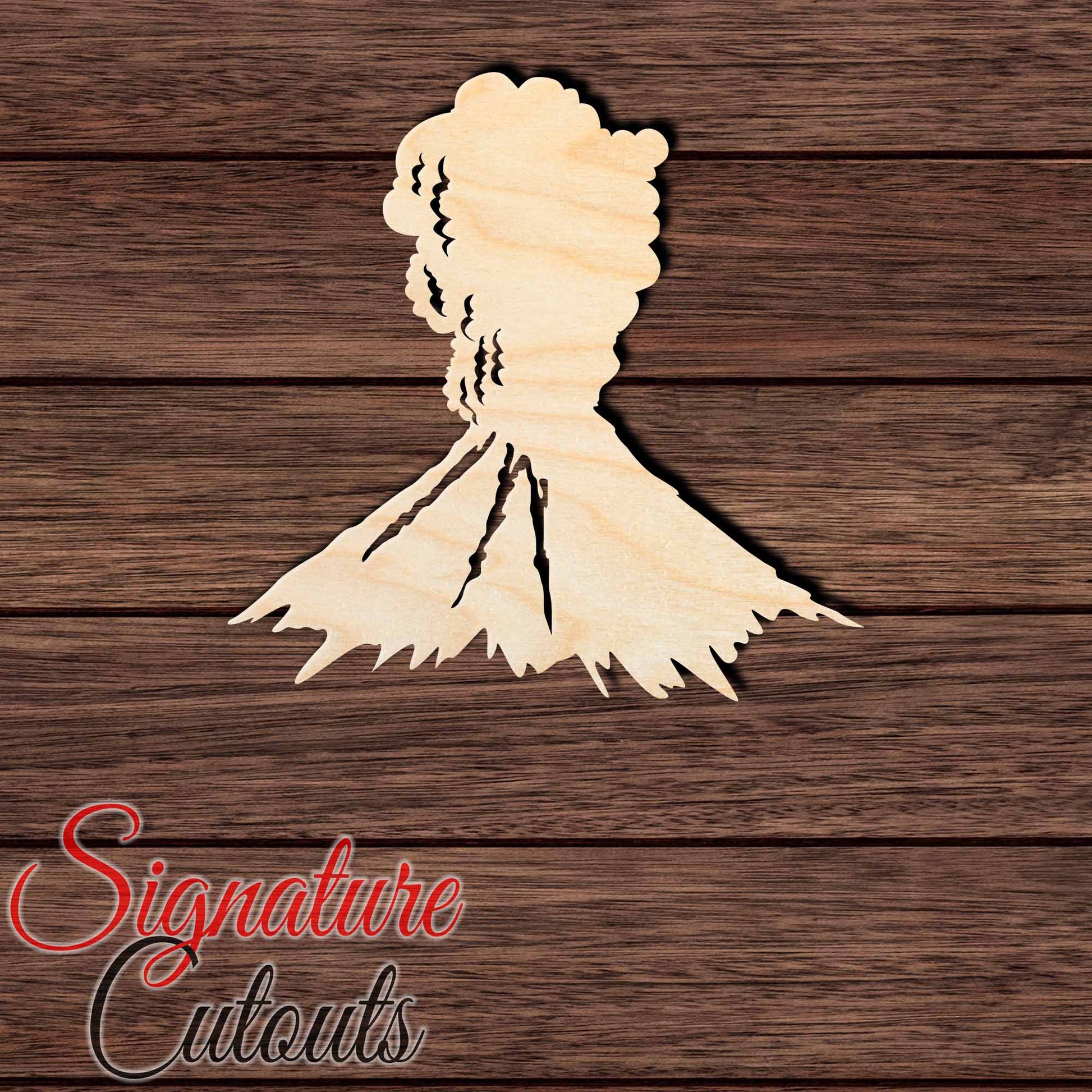 Volcano 002 Shape Cutout in Wood, Acrylic or Acrylic Mirror - Signature Cutouts