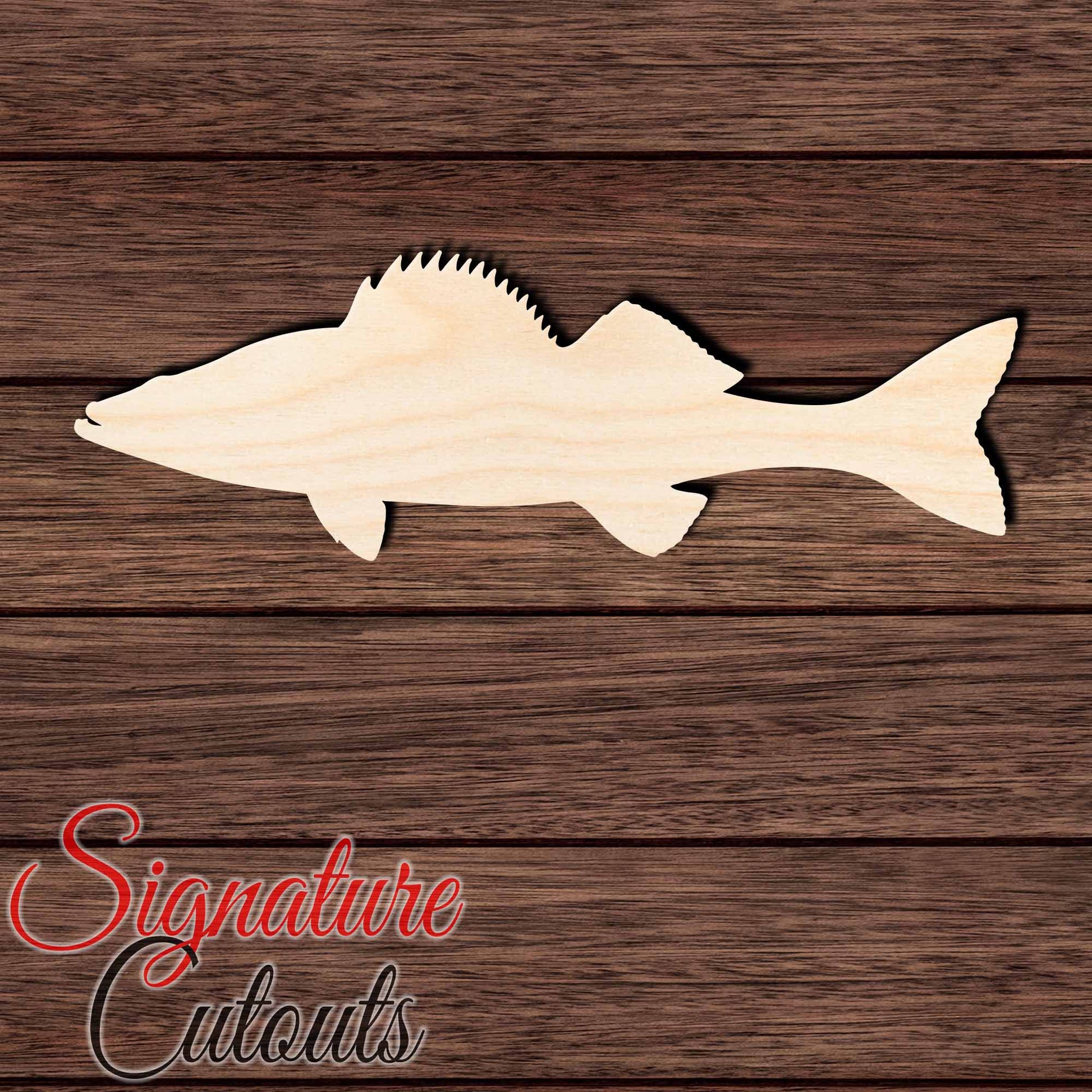 Walleye 002 Shape Cutout in Wood, Acrylic or Acrylic Mirror - Signature Cutouts