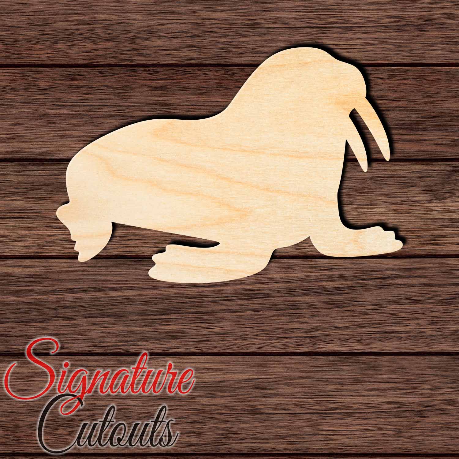 Walrus 002 Shape Cutout in Wood, Acrylic or Acrylic Mirror - Signature Cutouts