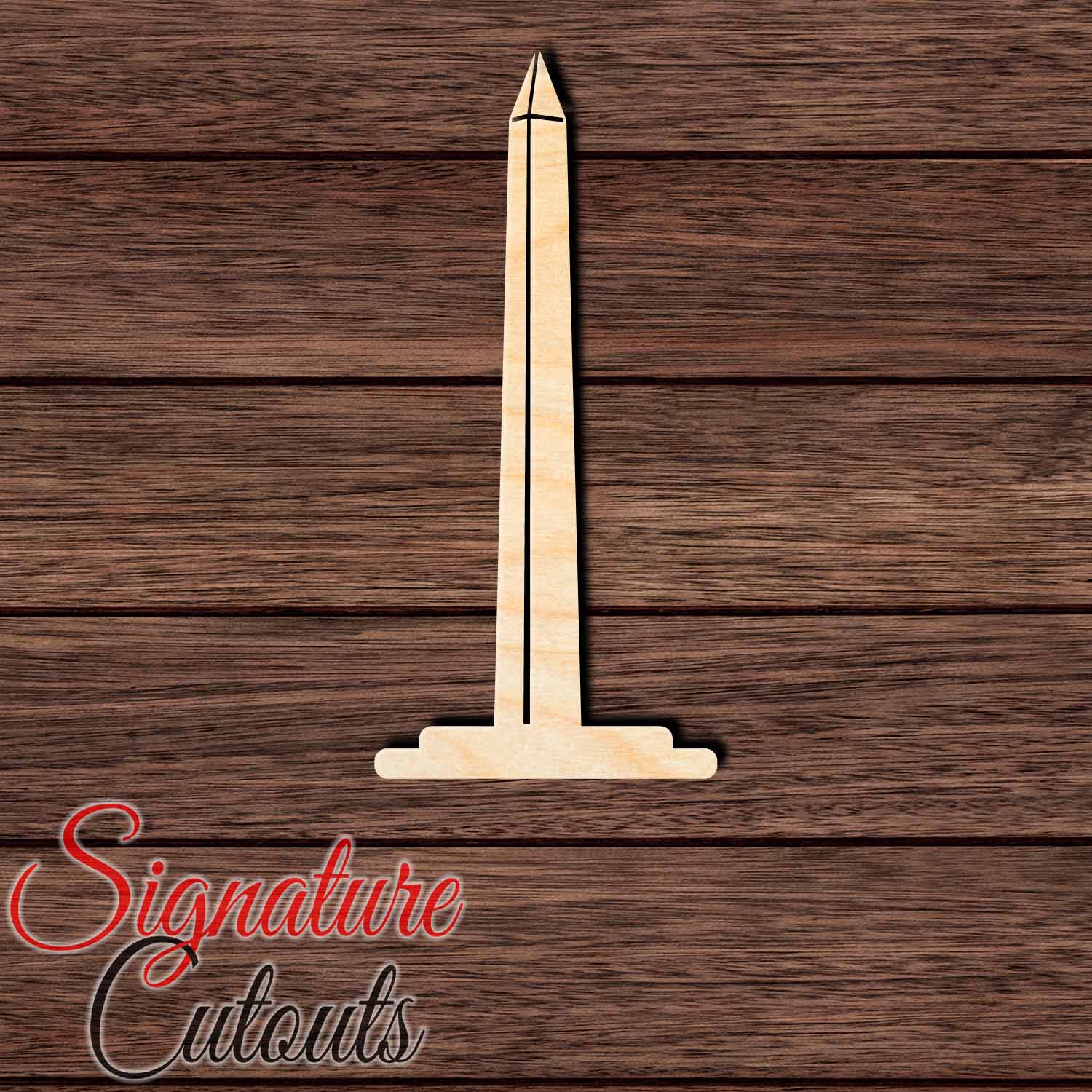 Washington Monument Shape Cutout in Wood, Acrylic or Acrylic Mirror - Signature Cutouts