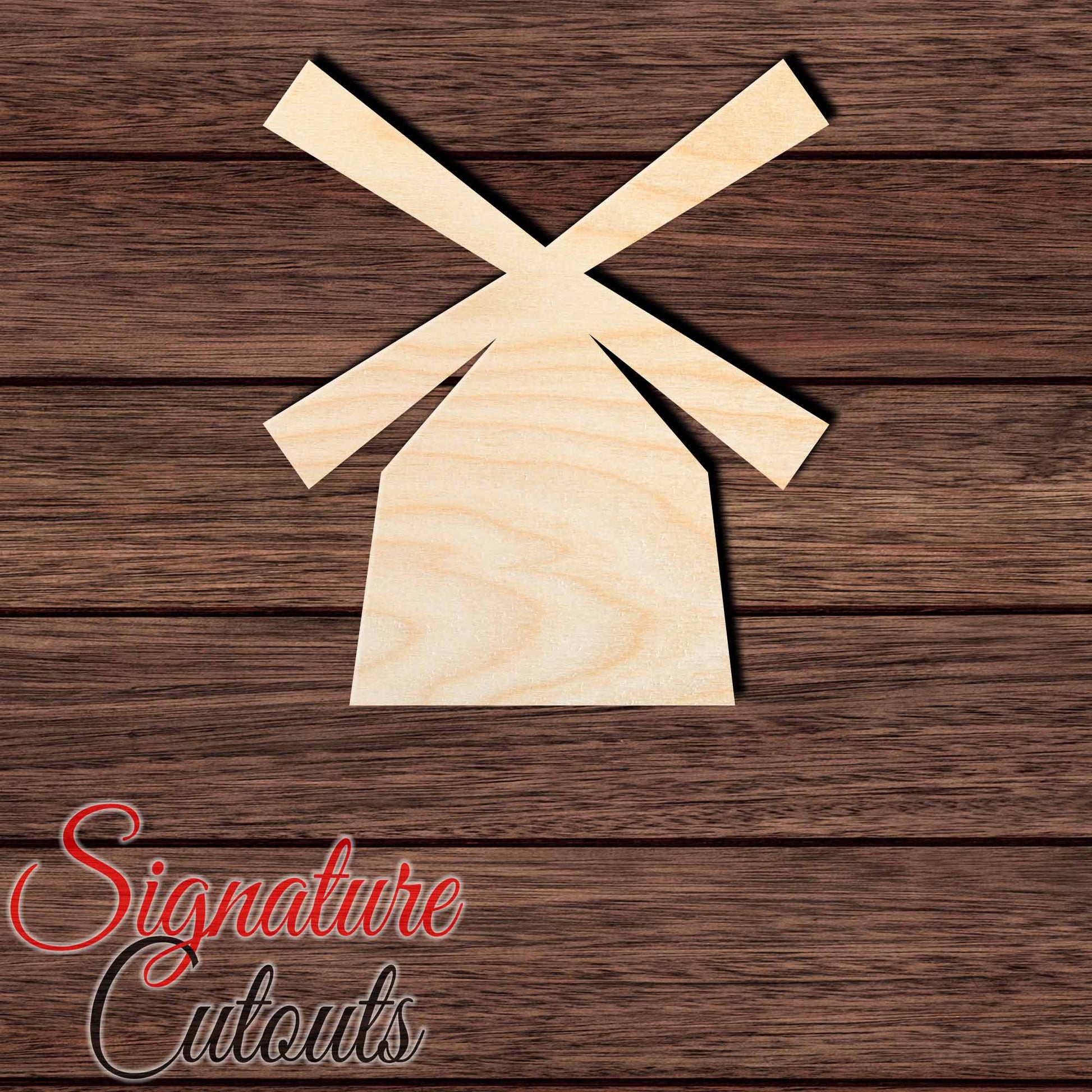 Windmill 001 Shape Cutout in Wood, Acrylic or Acrylic Mirror - Signature Cutouts