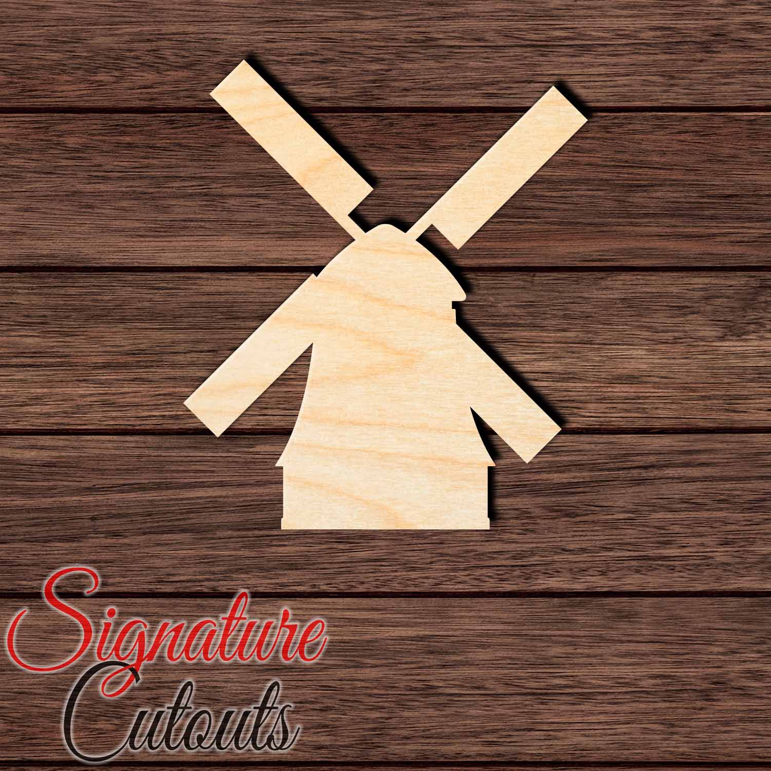 Windmill 002 Netherlands Shape Cutout in Wood, Acrylic or Acrylic Mirror - Signature Cutouts