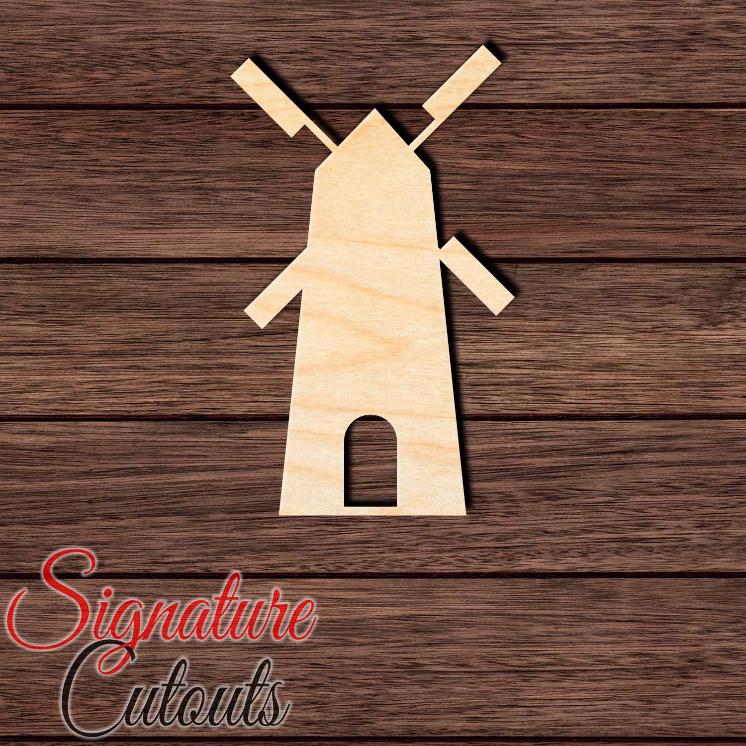 Windmill 003 Netherlands Shape Cutout in Wood, Acrylic or Acrylic Mirror - Signature Cutouts