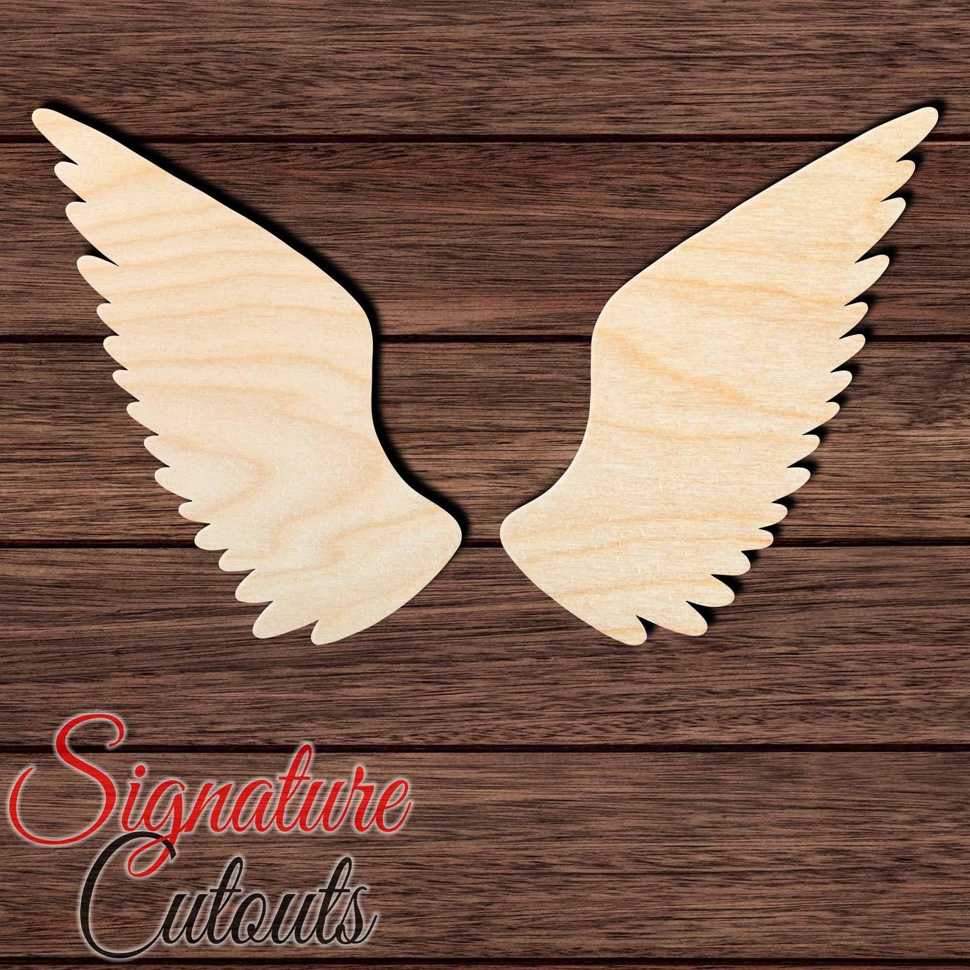 Wings 001 Shape Cutout in Wood, Acrylic or Acrylic Mirror - Signature Cutouts