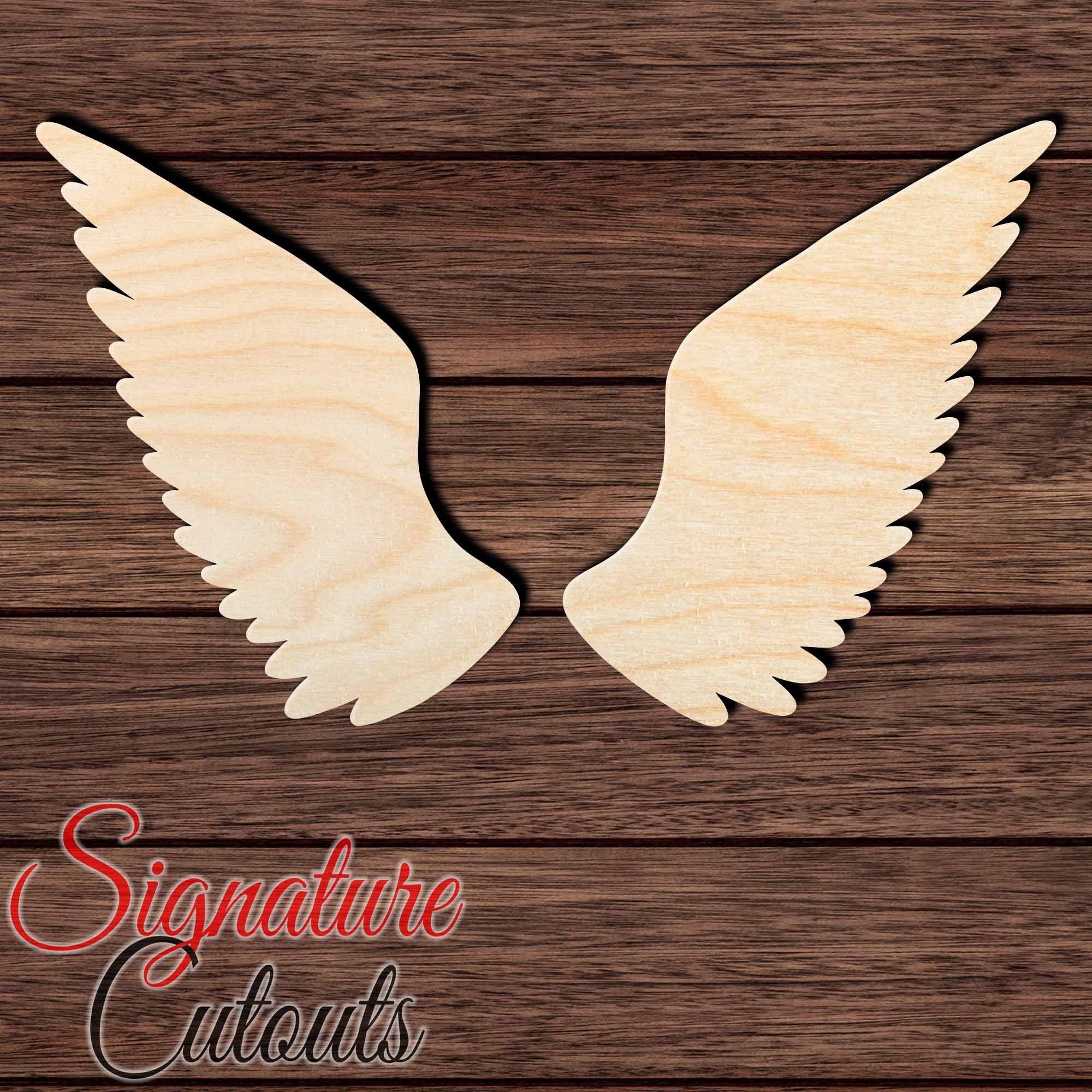 Wings 001 Shape Cutout in Wood, Acrylic or Acrylic Mirror - Signature Cutouts