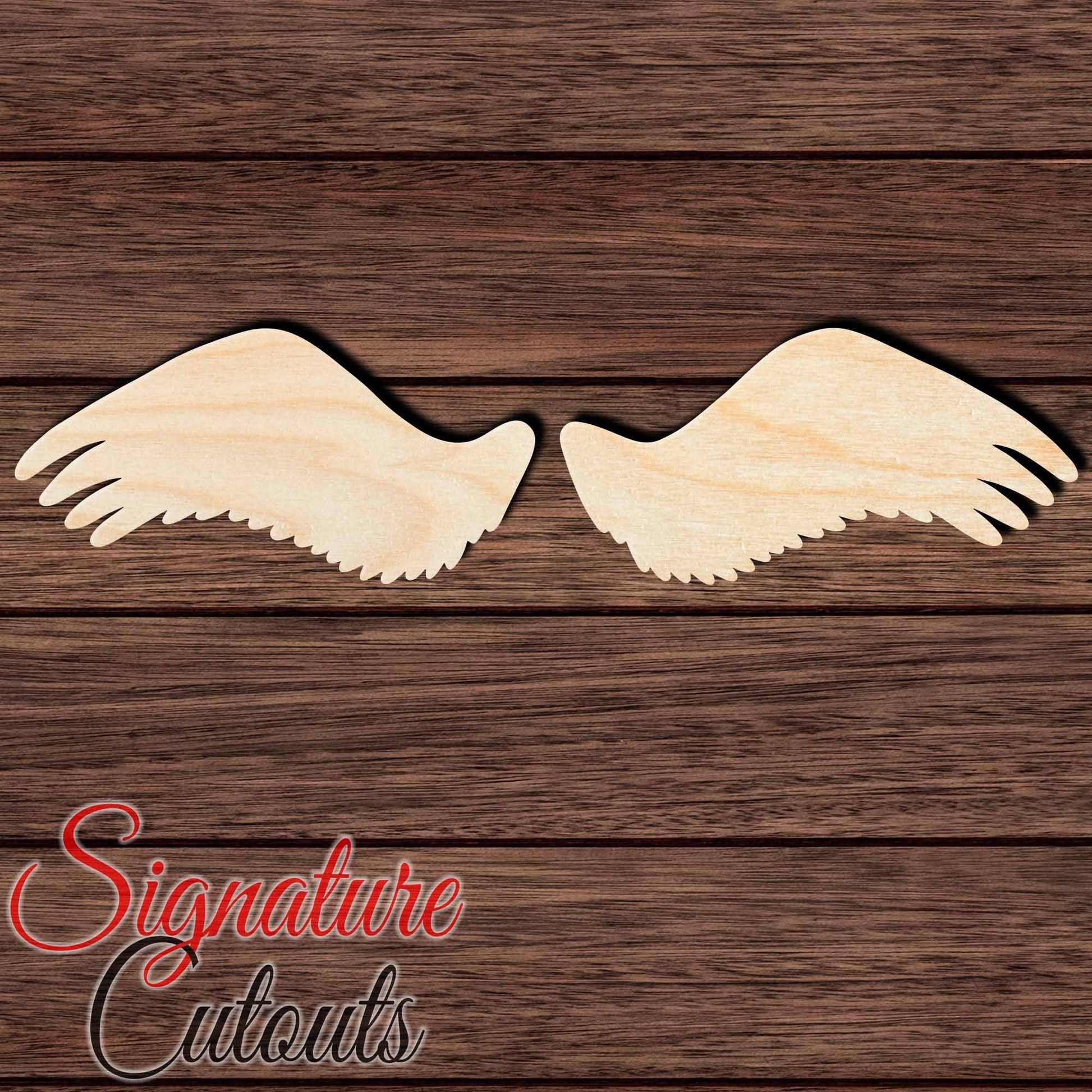Wings 004 Shape Cutout in Wood, Acrylic or Acrylic Mirror - Signature Cutouts
