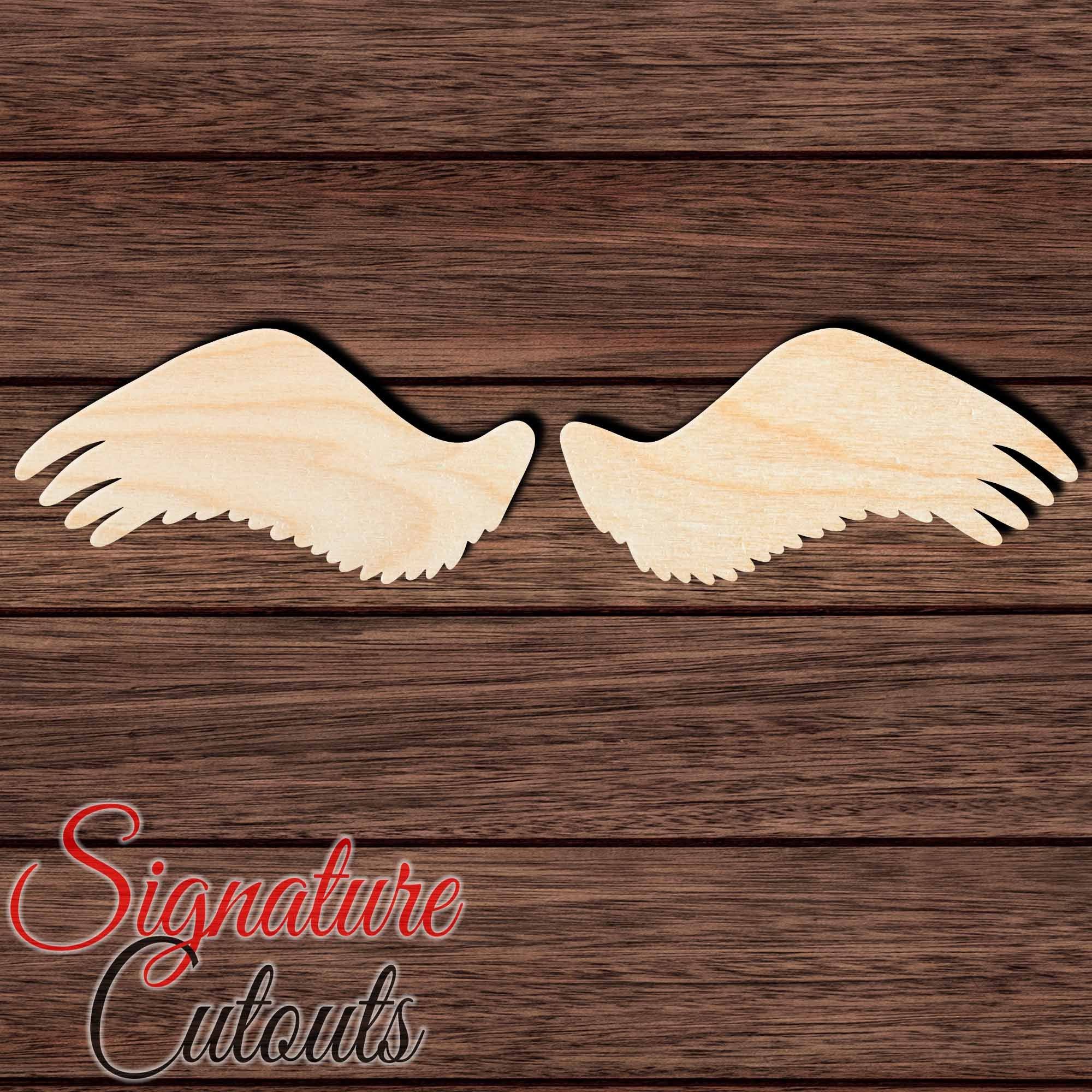 Wings 004 Shape Cutout in Wood, Acrylic or Acrylic Mirror - Signature Cutouts