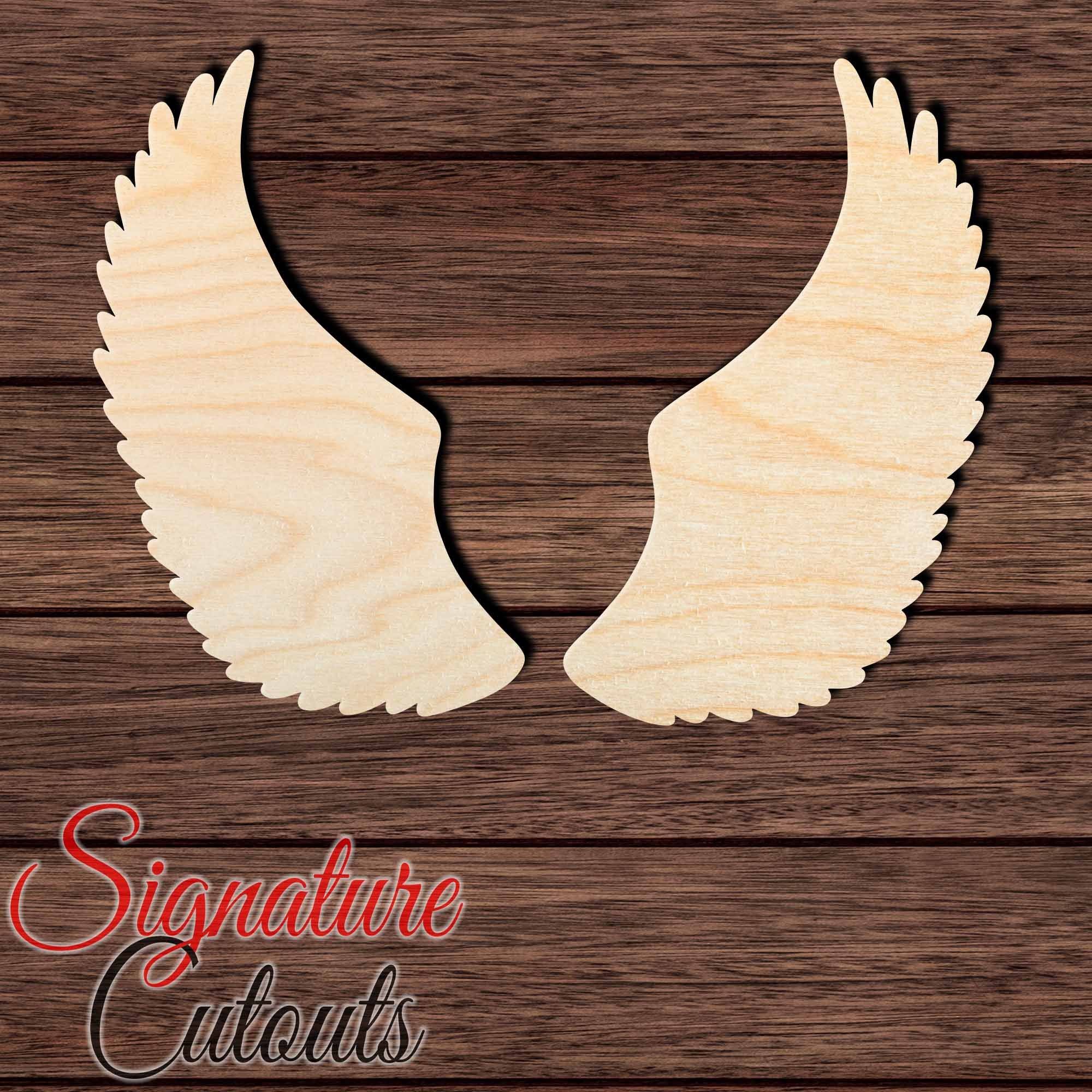 Wings 006 Shape Cutout in Wood, Acrylic or Acrylic Mirror - Signature Cutouts