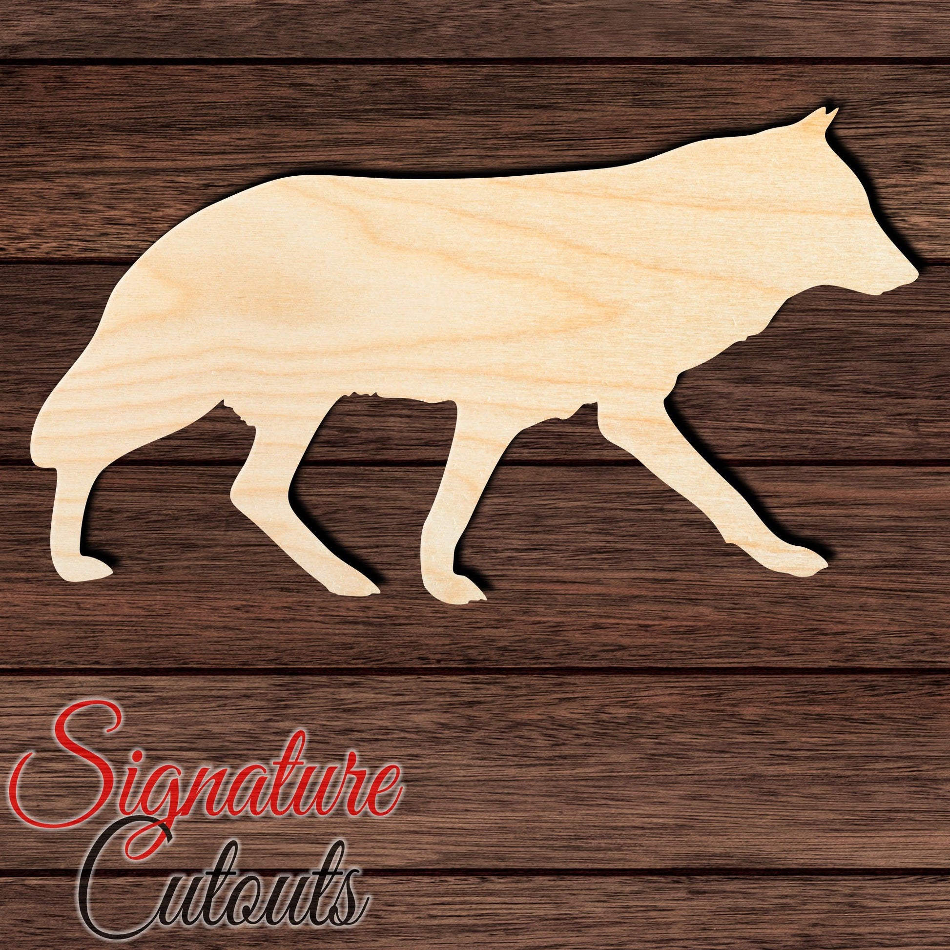 Wolf 001 Shape Cutout in Wood, Acrylic or Acrylic Mirror - Signature Cutouts