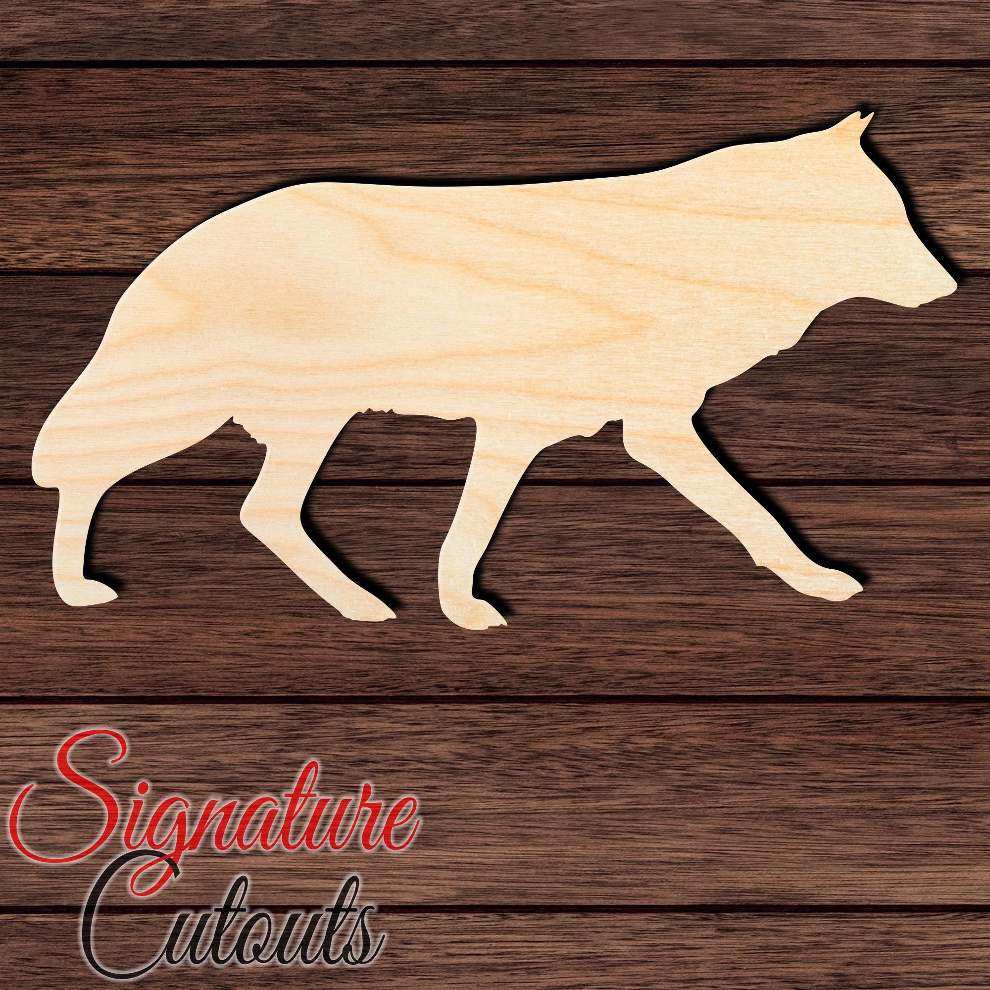 Wolf 001 Shape Cutout in Wood, Acrylic or Acrylic Mirror - Signature Cutouts