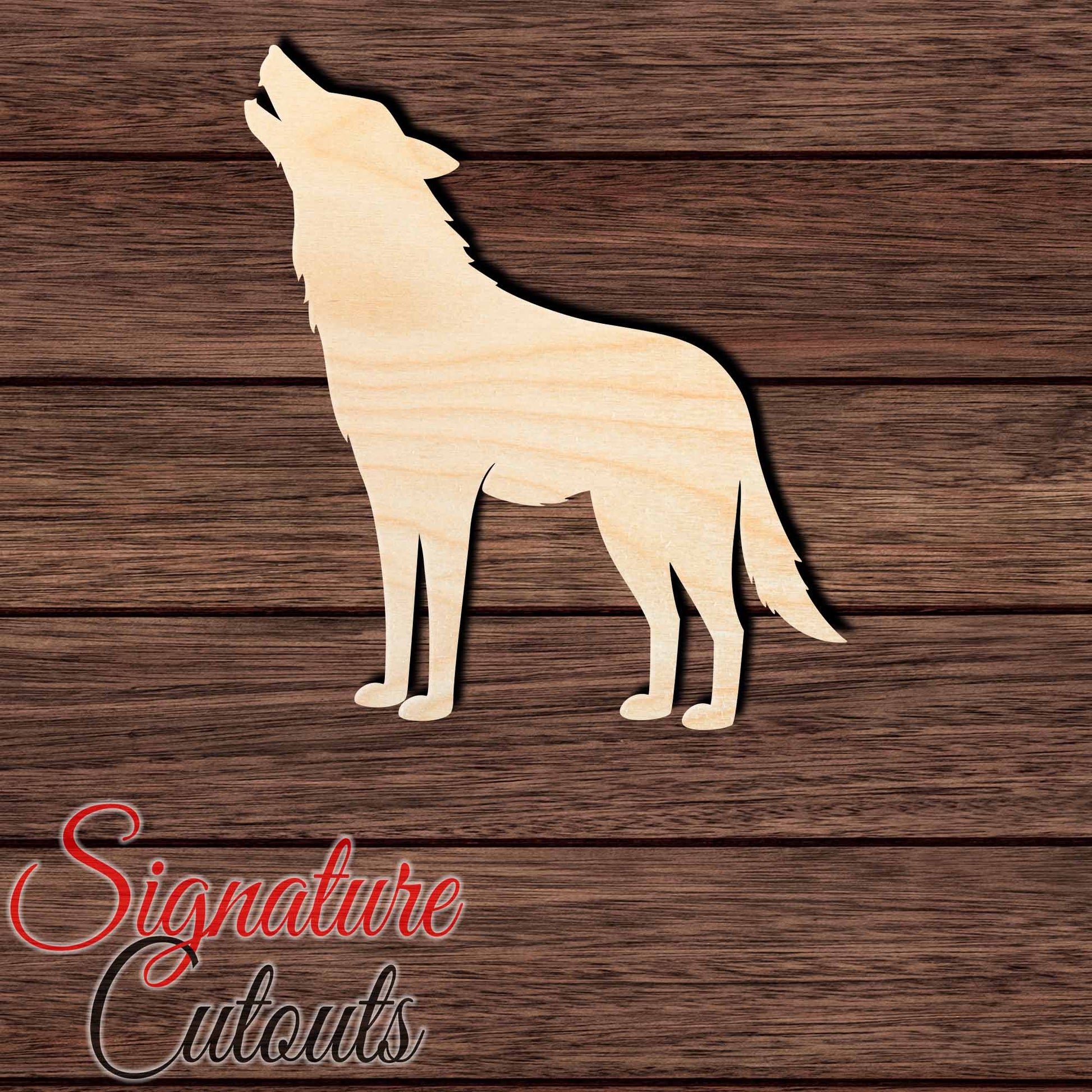 Wolf 002 Shape Cutout in Wood, Acrylic or Acrylic Mirror - Signature Cutouts