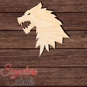 Wolf Head 002 Shape Cutout in Wood, Acrylic or Acrylic Mirror - Signature Cutouts